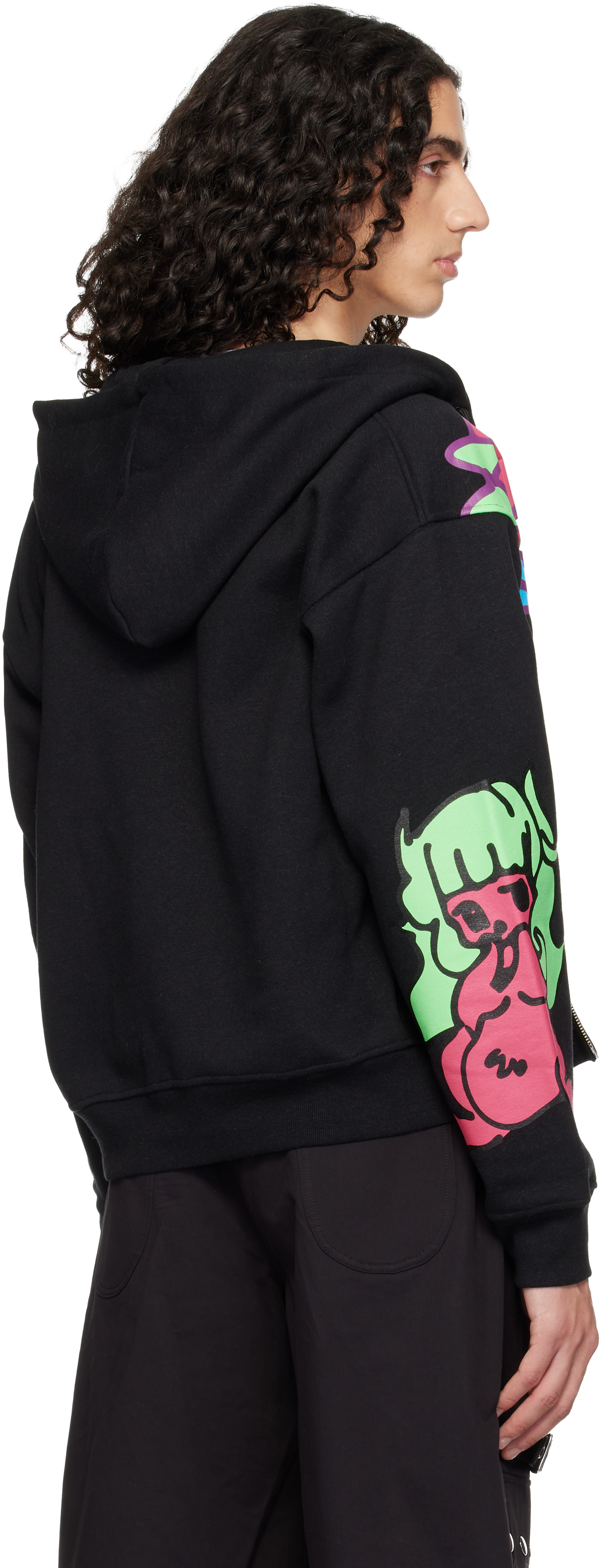 Chopova Lowena Black 'the Girls' Zip Hoodie In Multi