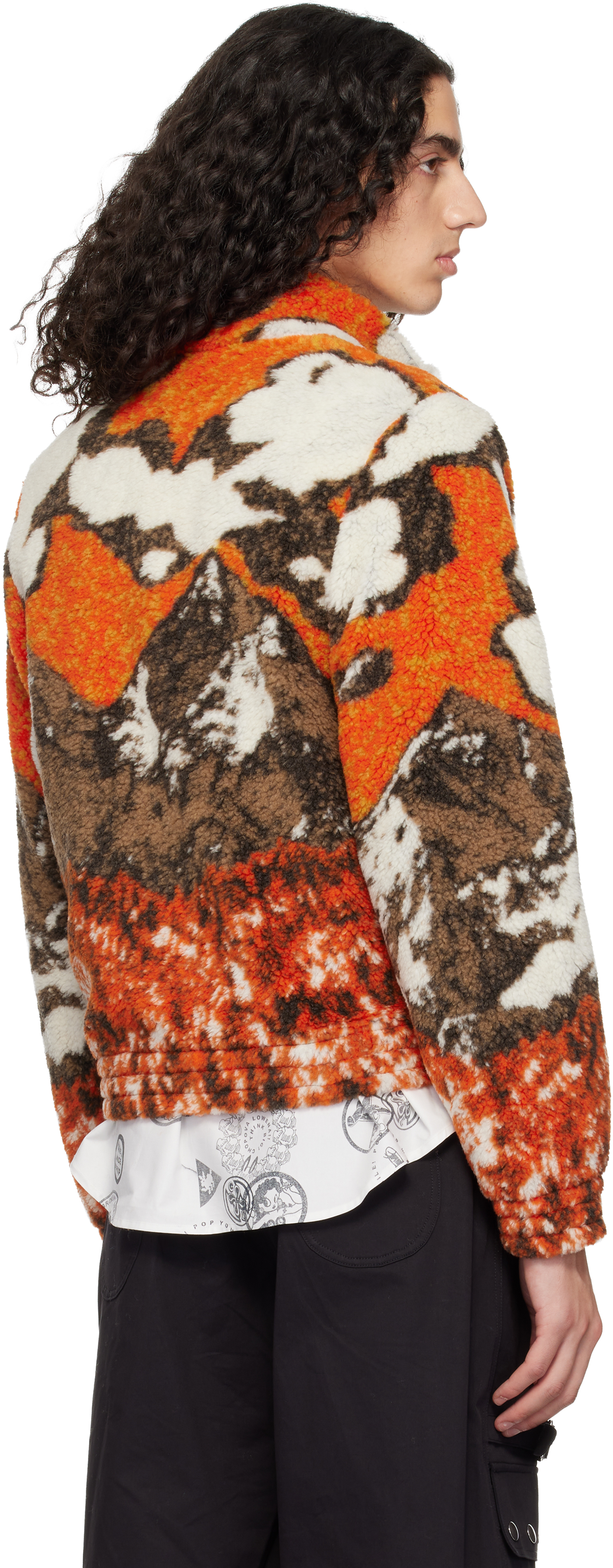 Chopova Lowena Orange Cl Airlines Fitted Fleece Jacket In Red