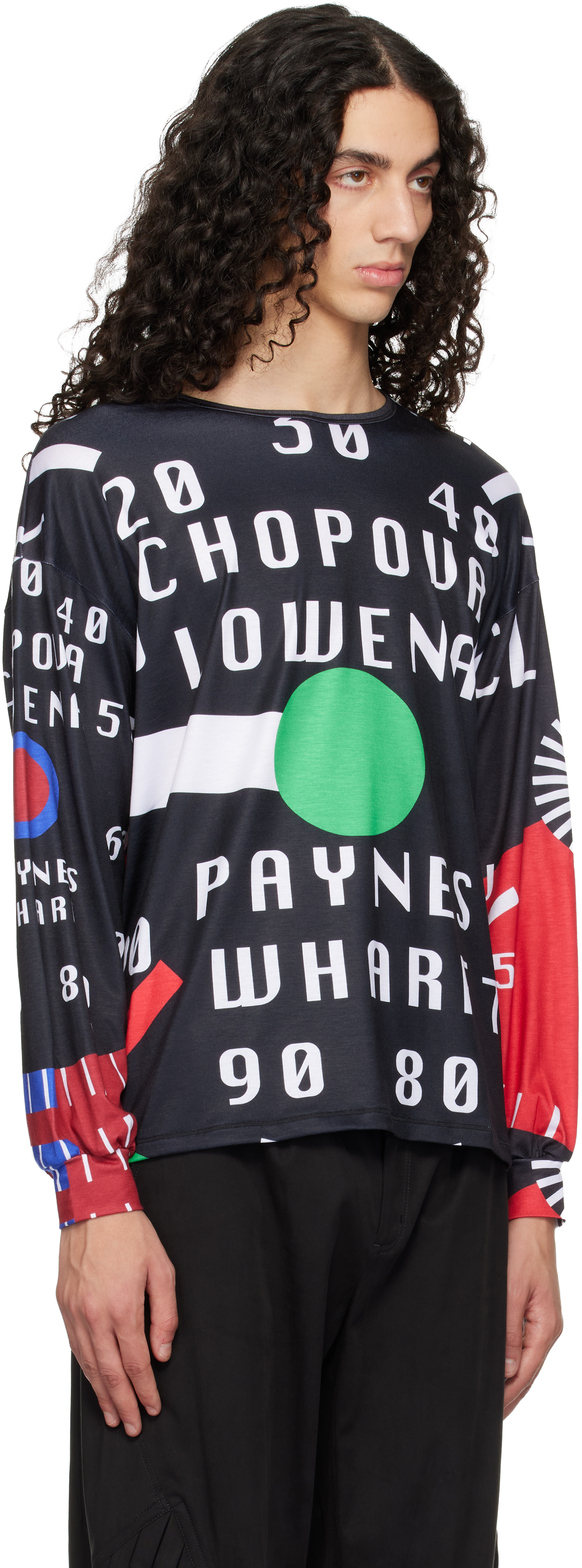 Chopova Lowena Black Cl Speedometer Oversized Jersey T-shirt In Black