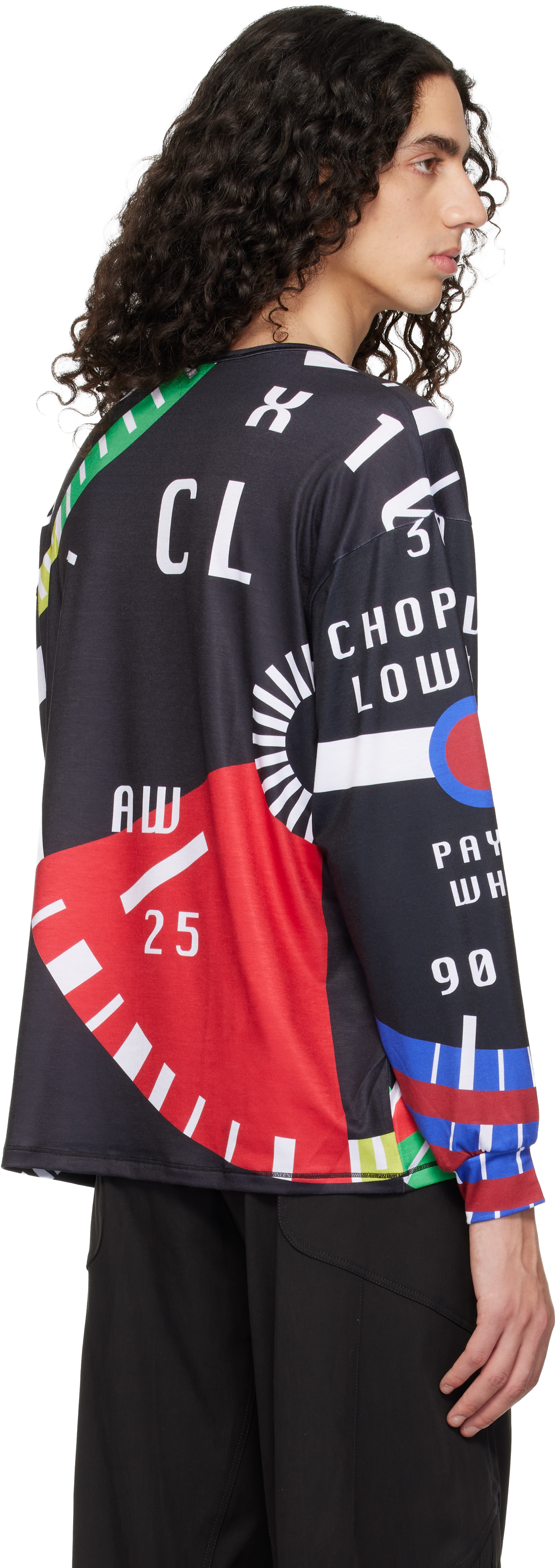 Chopova Lowena Black Cl Speedometer Oversized Jersey T-shirt In Black