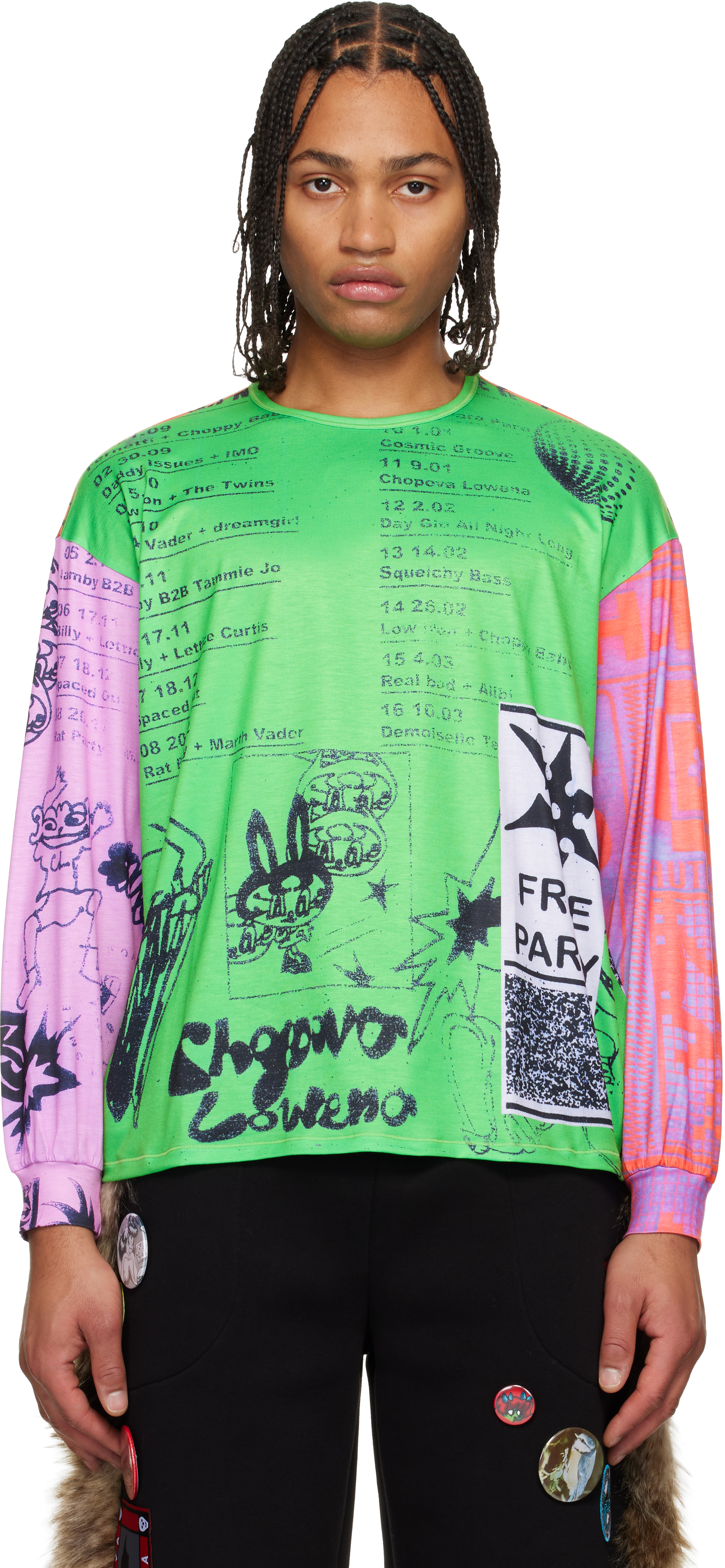 Chopova Lowena Multicolor Poster Oversized Jersey T-shirt In Multi