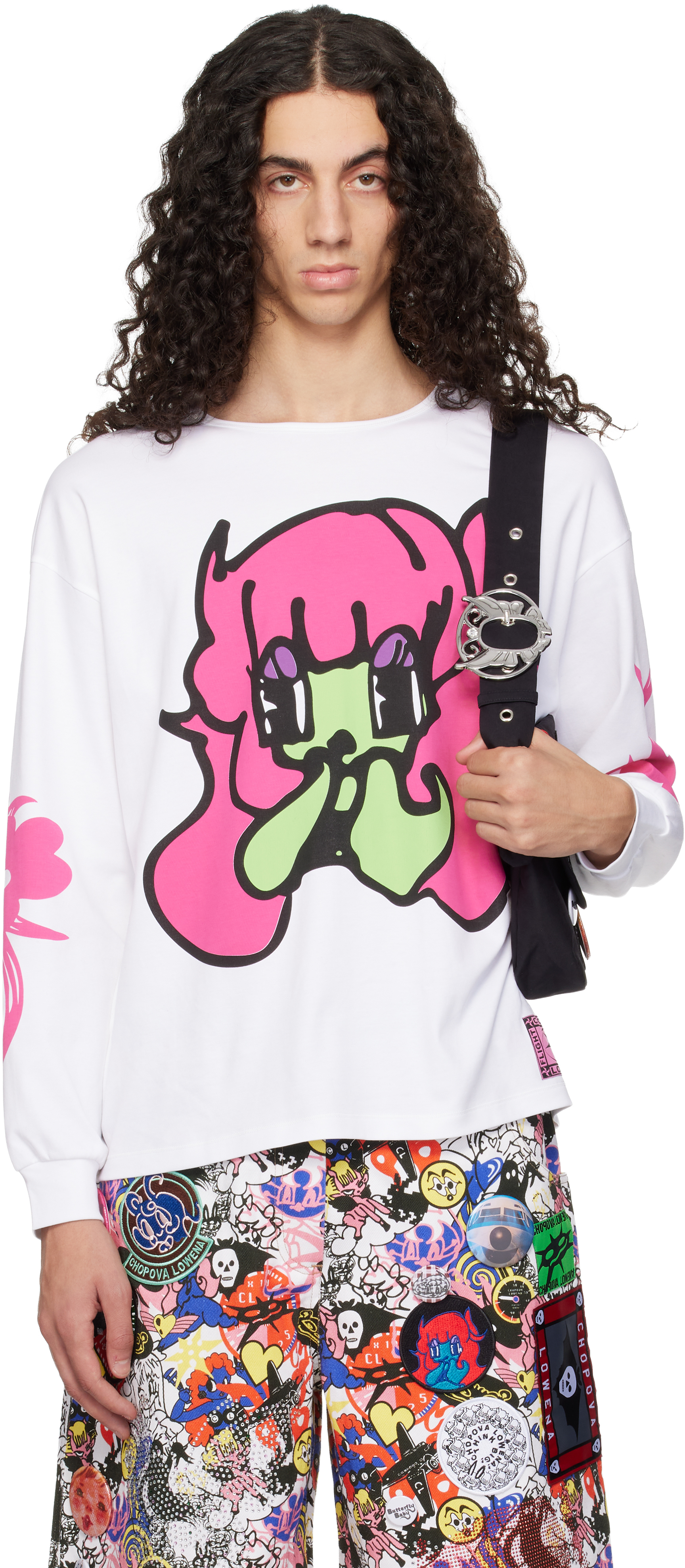 Chopova Lowena White Bashful Oversized Jersey T-shirt In Multi