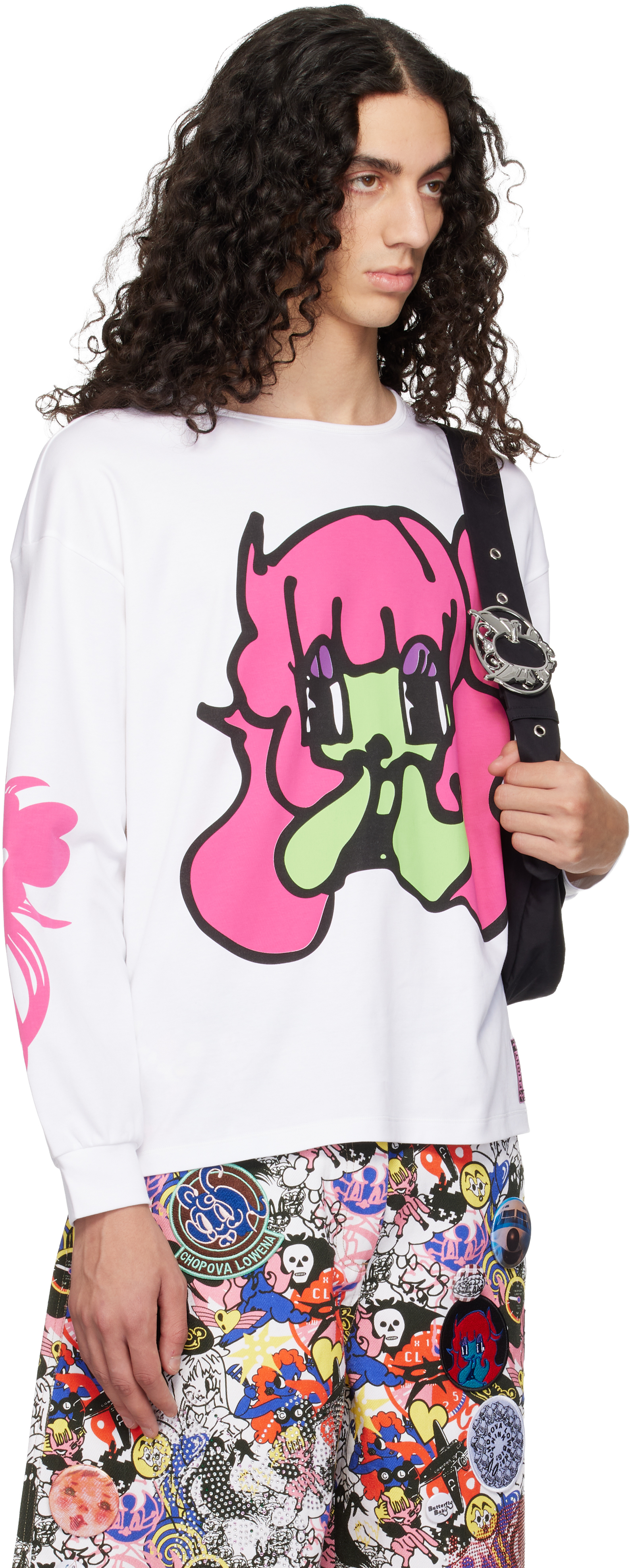 Chopova Lowena White Bashful Oversized Jersey T-shirt In Multi