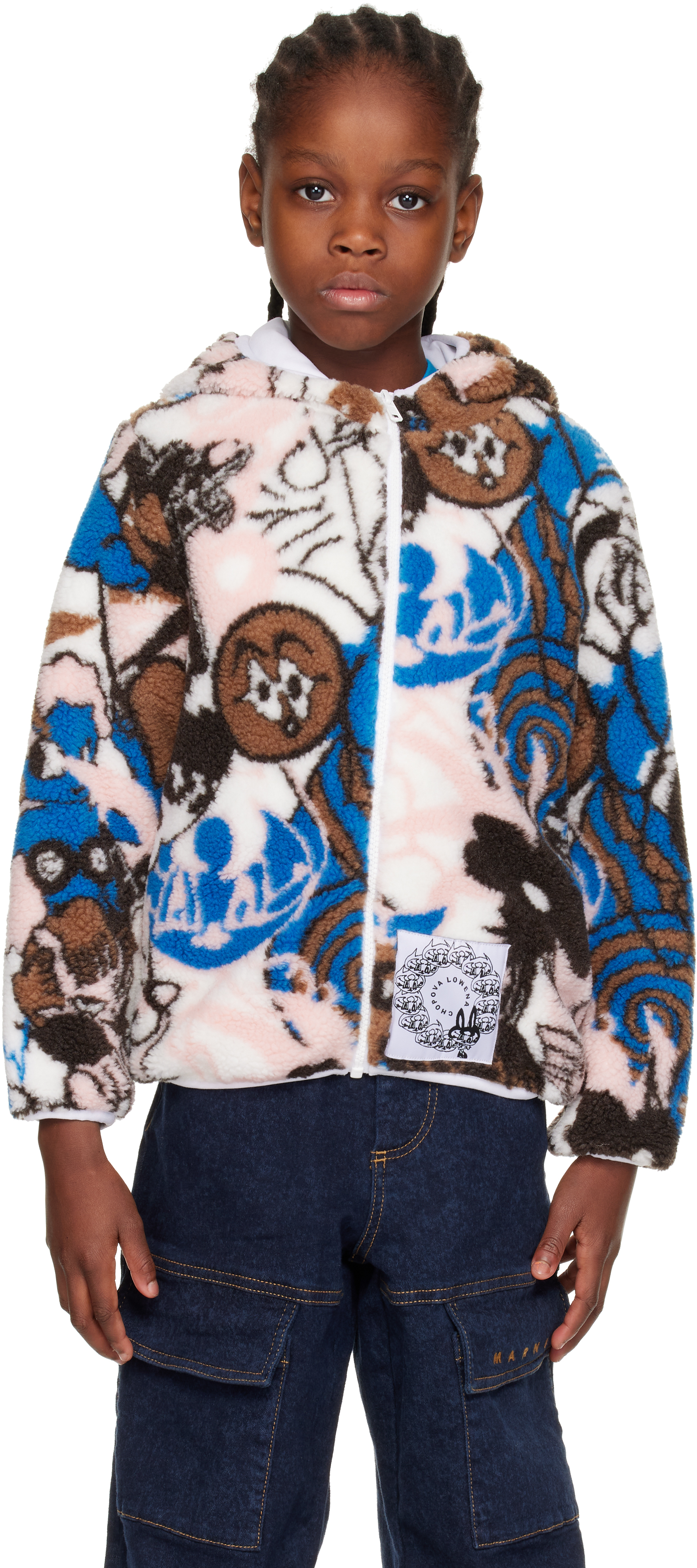 Kids Multicolor Engine Party Fleece Jacket by Chopova Lowena on Sale