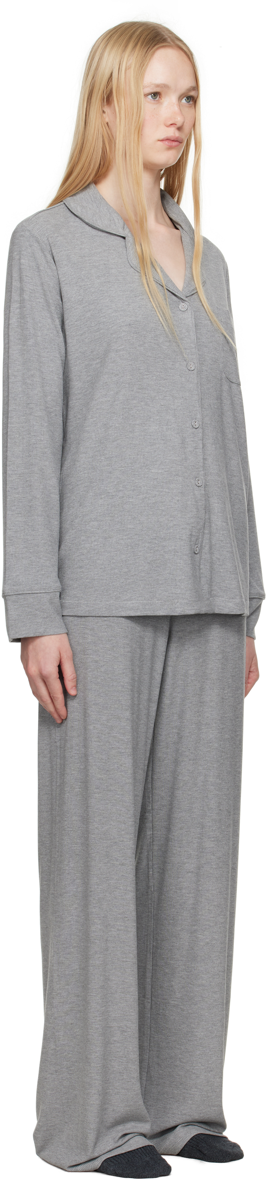 Skims Gray Soft Lounge Sleep Pyjama Set
