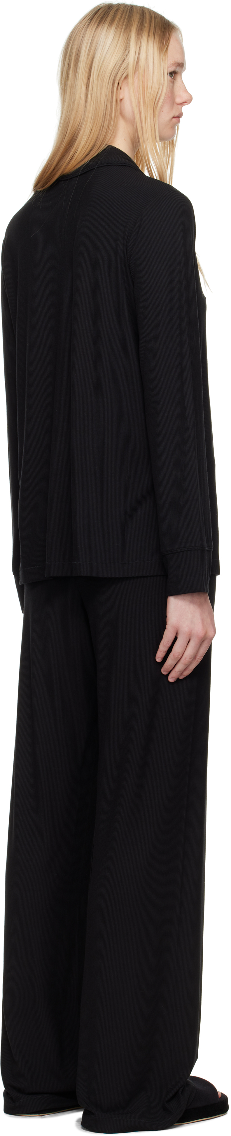Skims Black Soft Lounge Sleep Pyjama Set