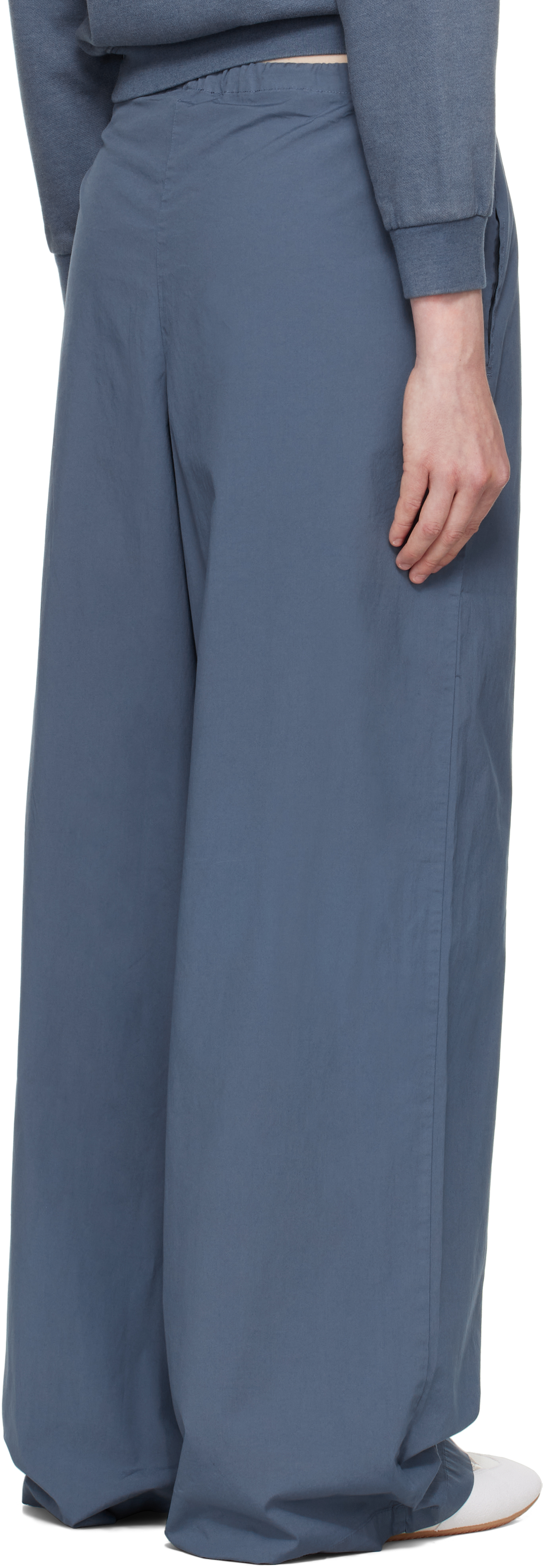 Skims Blue Cotton Poplin Straight Leg Pyjama Pants