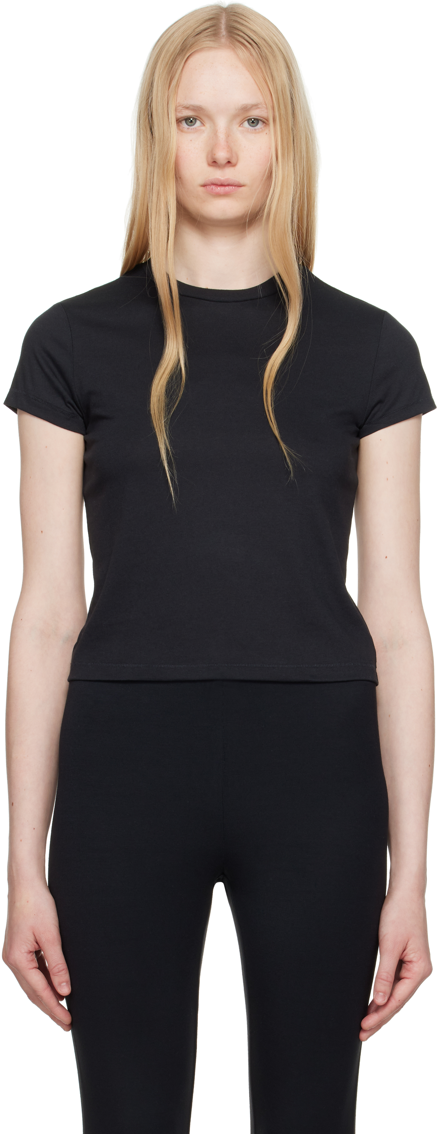 Skims Black Relaxed Tees Shrunken T-shirt