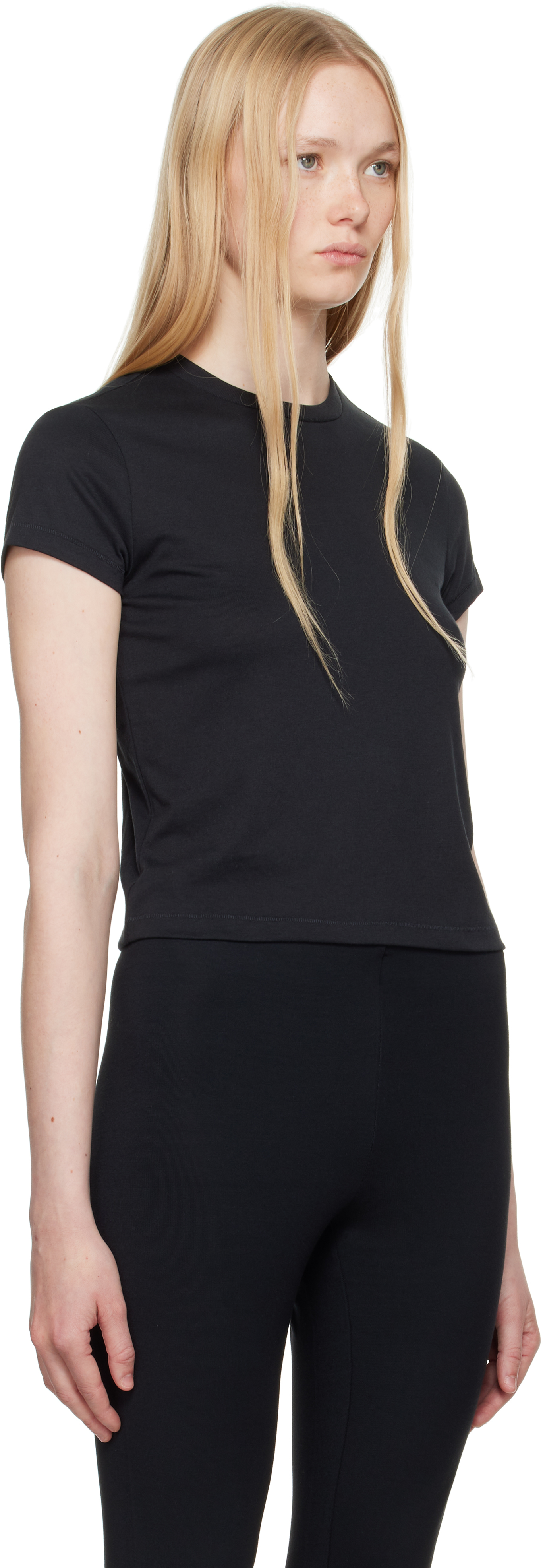 Skims Black Relaxed Tees Shrunken T-shirt