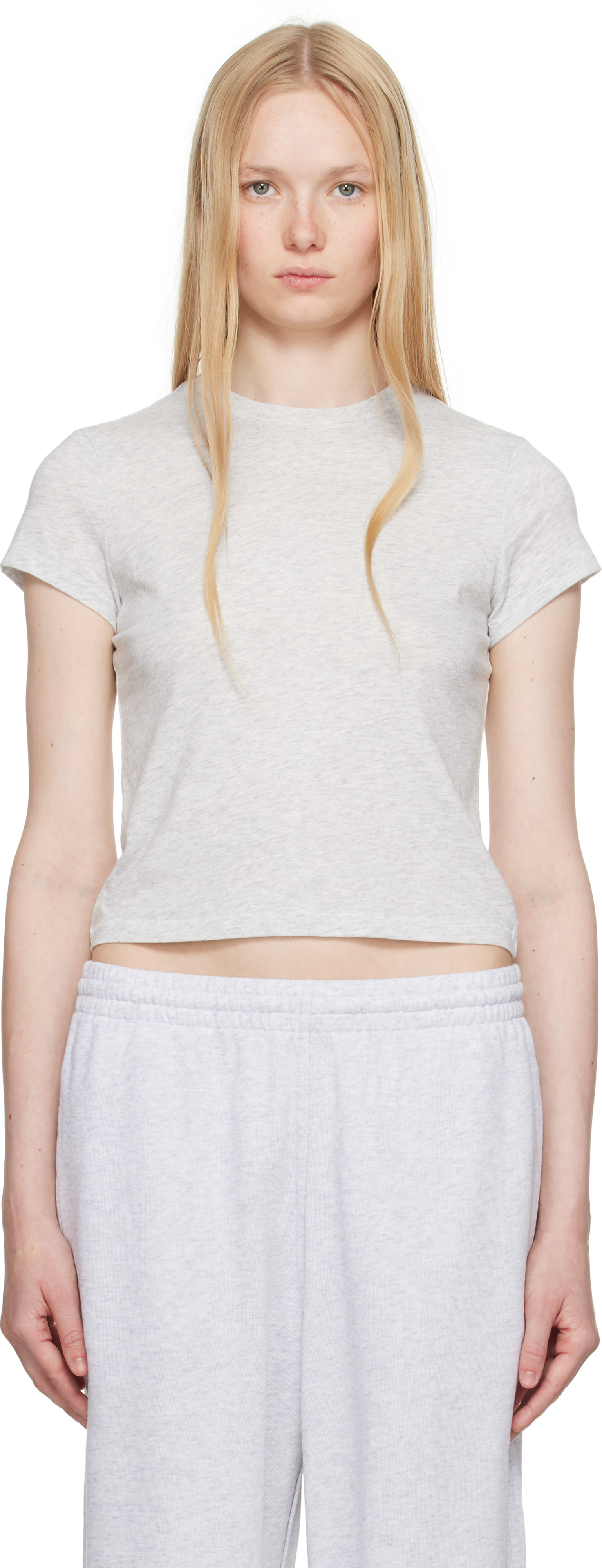 Skims Gray Relaxed Tees Shrunken T-shirt