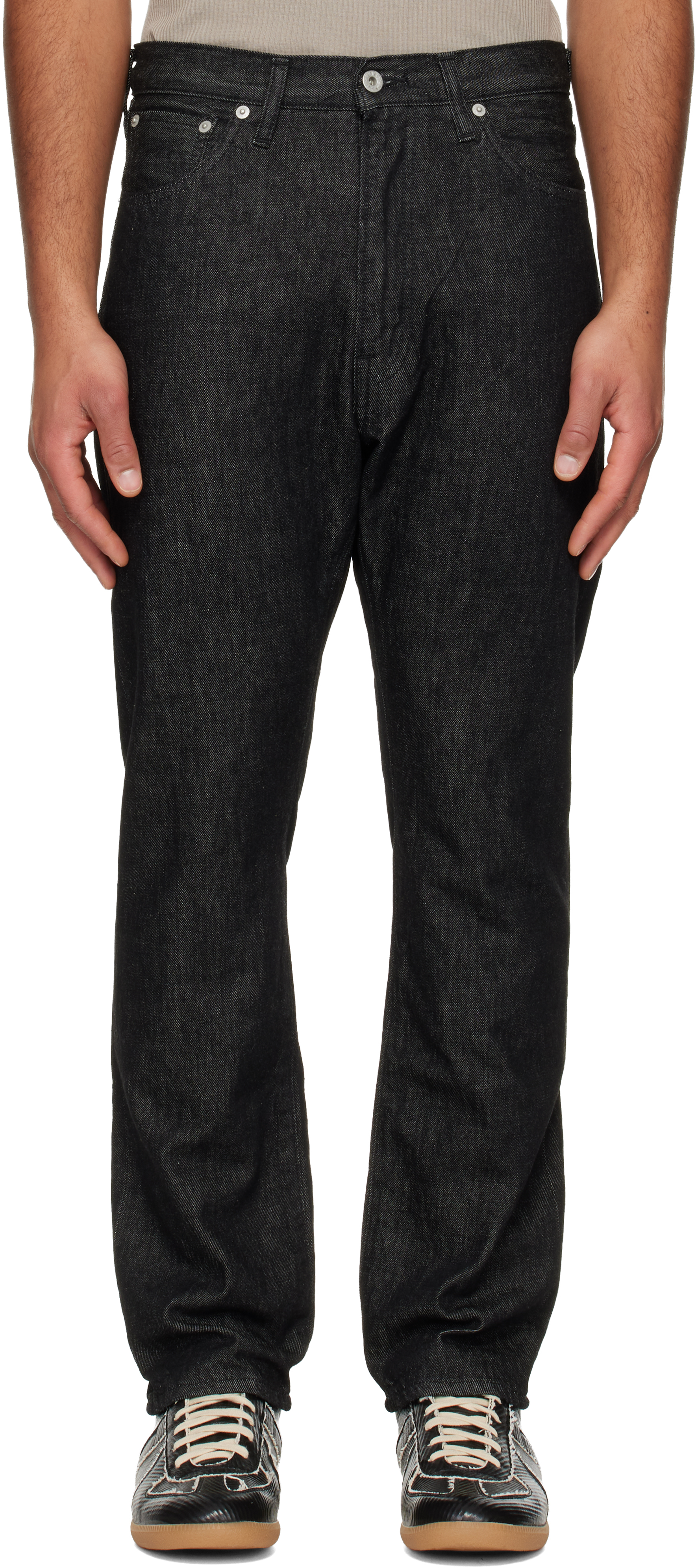 Black STA Regular Fit 13oz Denim Jeans by BAPE on Sale