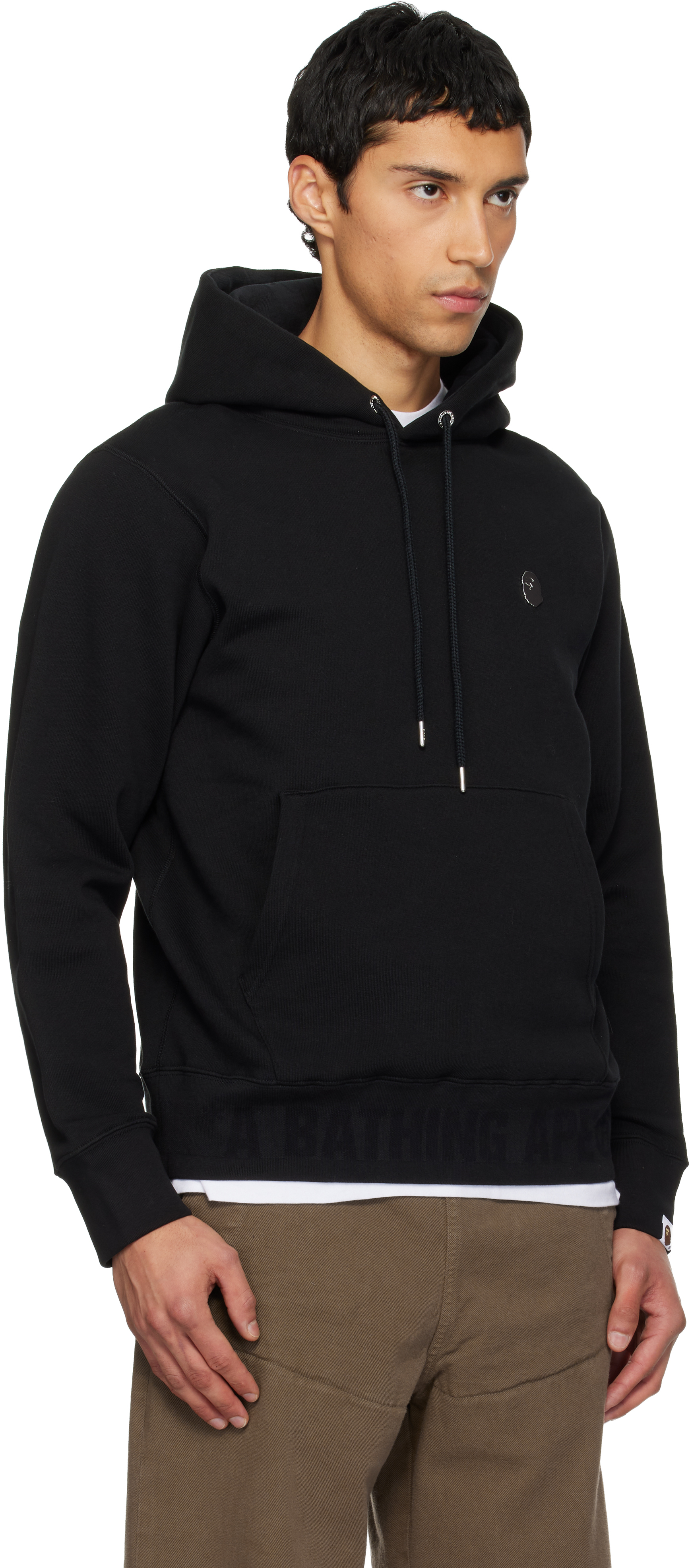 Bape Black One Point Pullover Hoodie In Multi