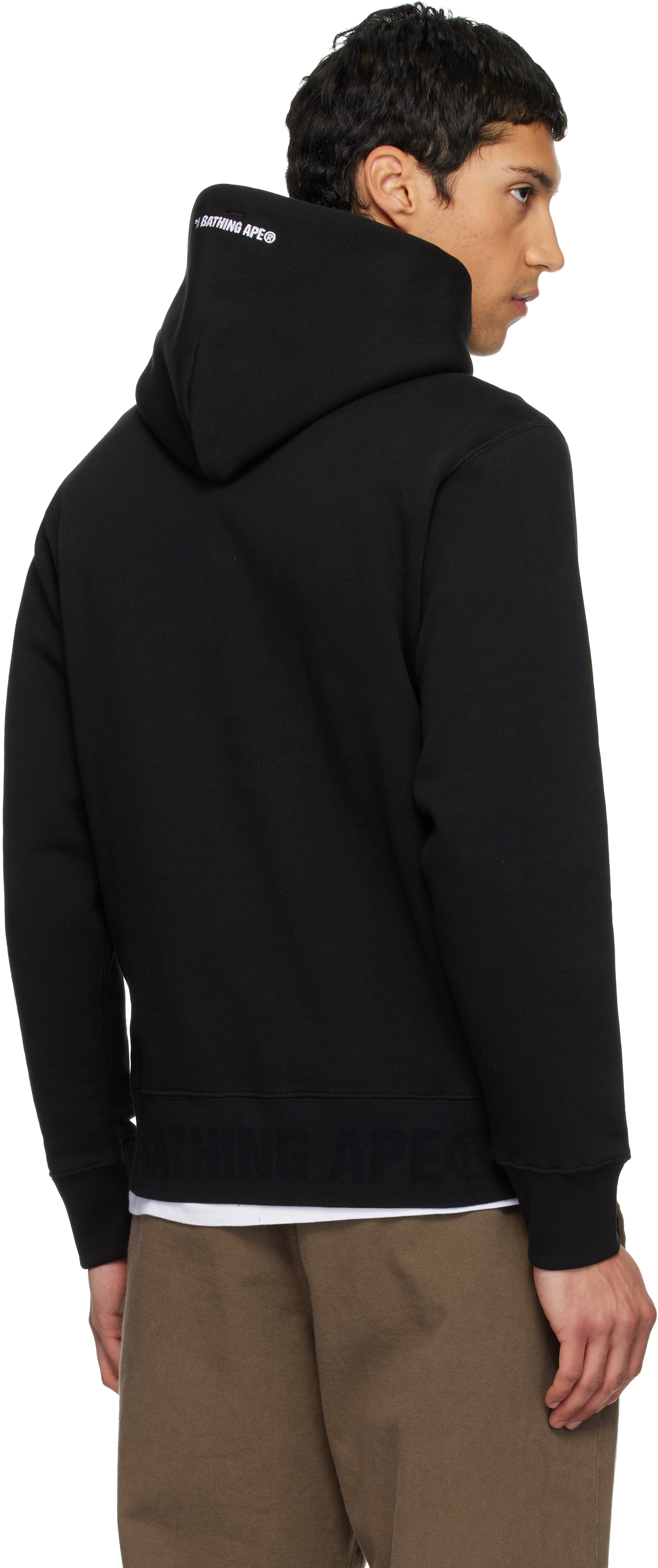 Bape Black One Point Pullover Hoodie In Multi
