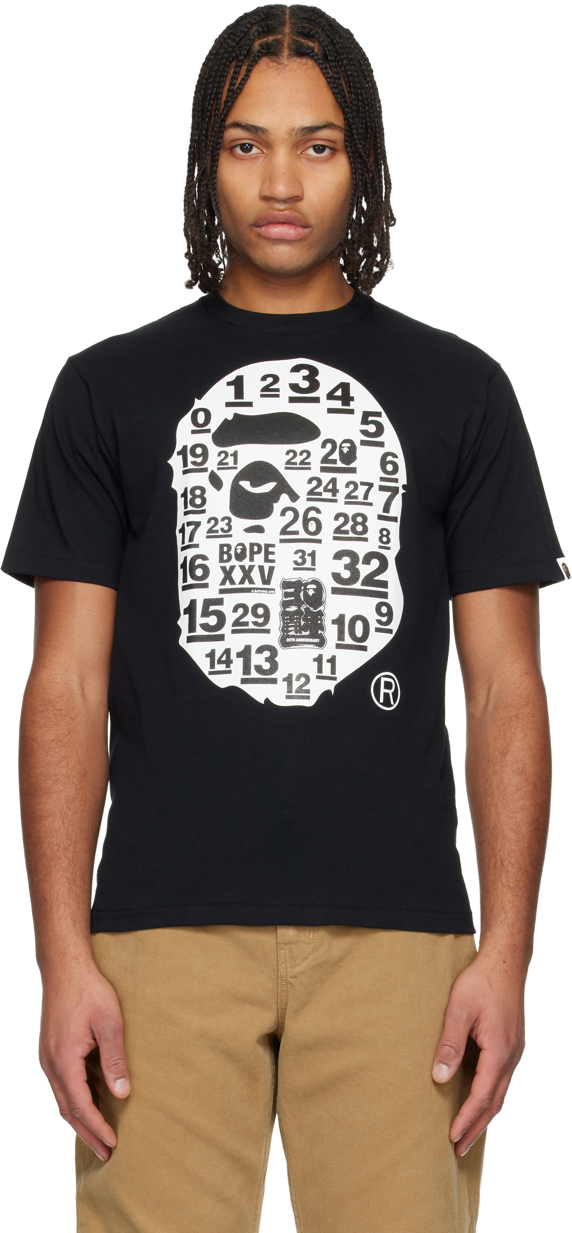 Black 32nd Anniversary Big Ape Head T-shirt by BAPE on Sale
