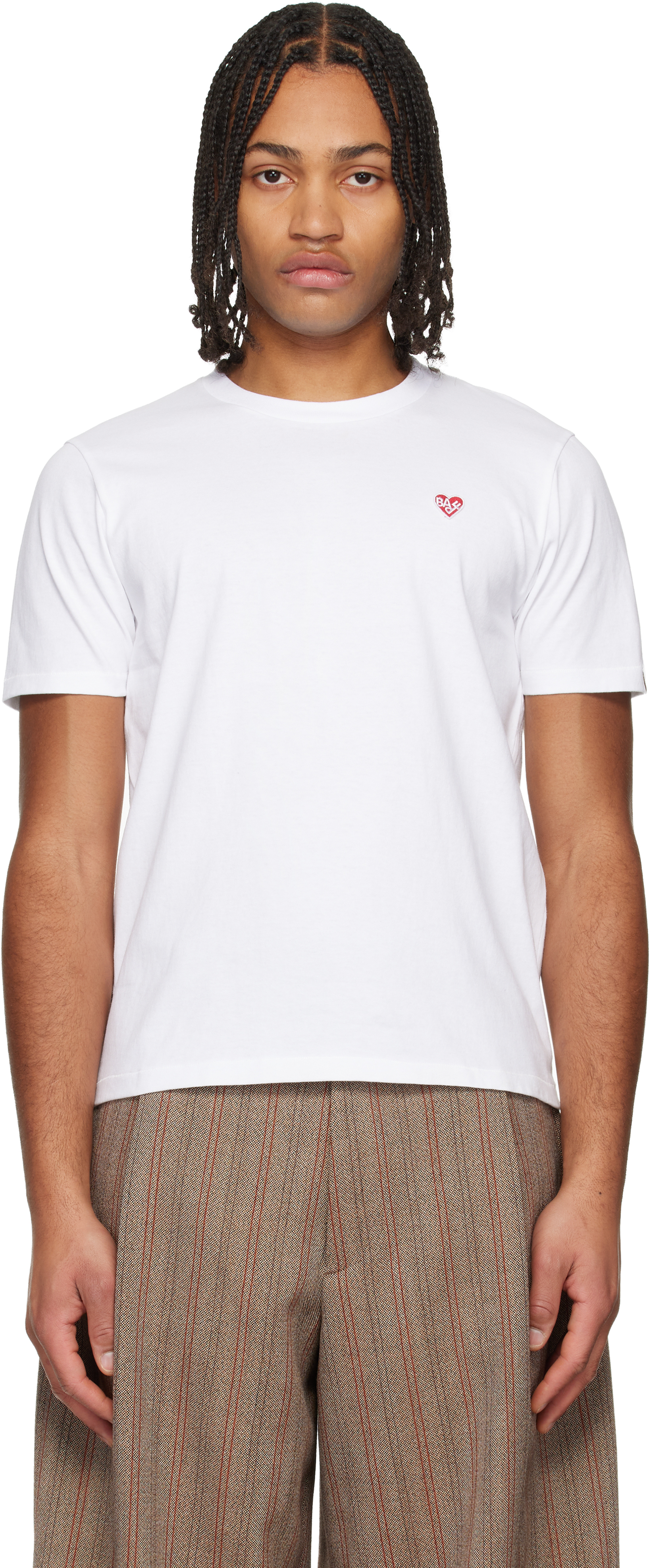 Bape White '' Heart One Point T-shirt