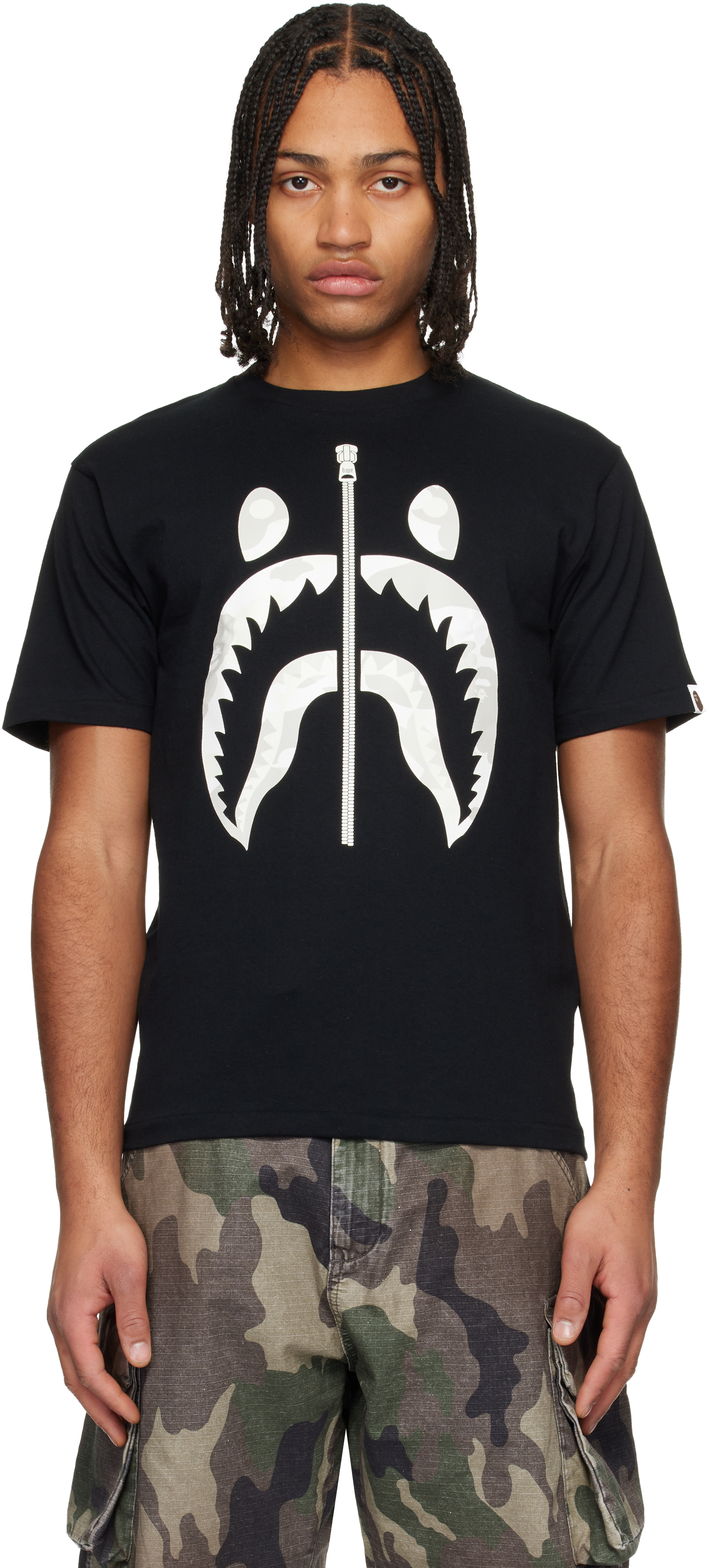 Bape Black City Camo Shark T-shirt