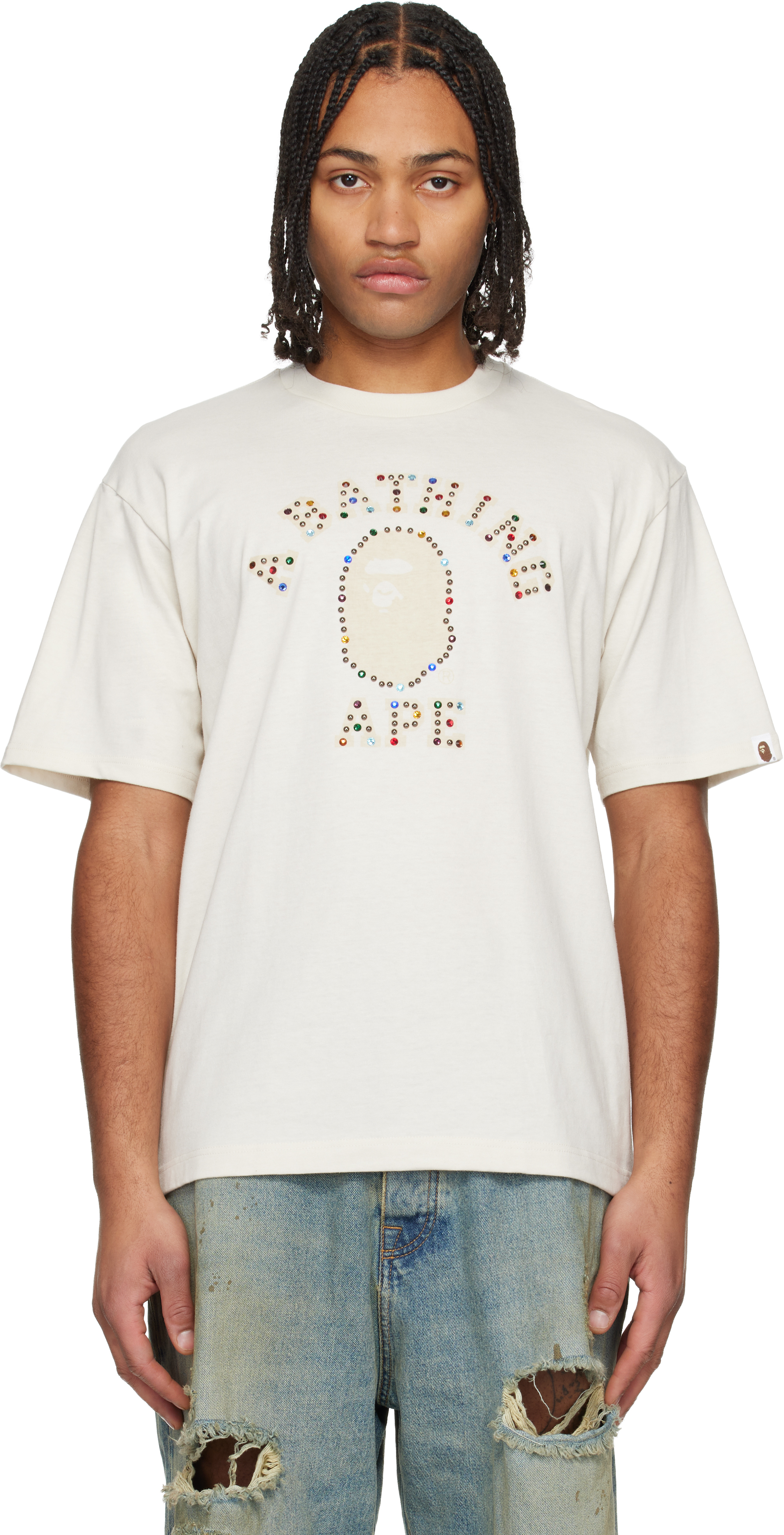 A Bathing Ape 【 BAPE X MR. 】COLLEGE RELAXED FIT TEE One Point
