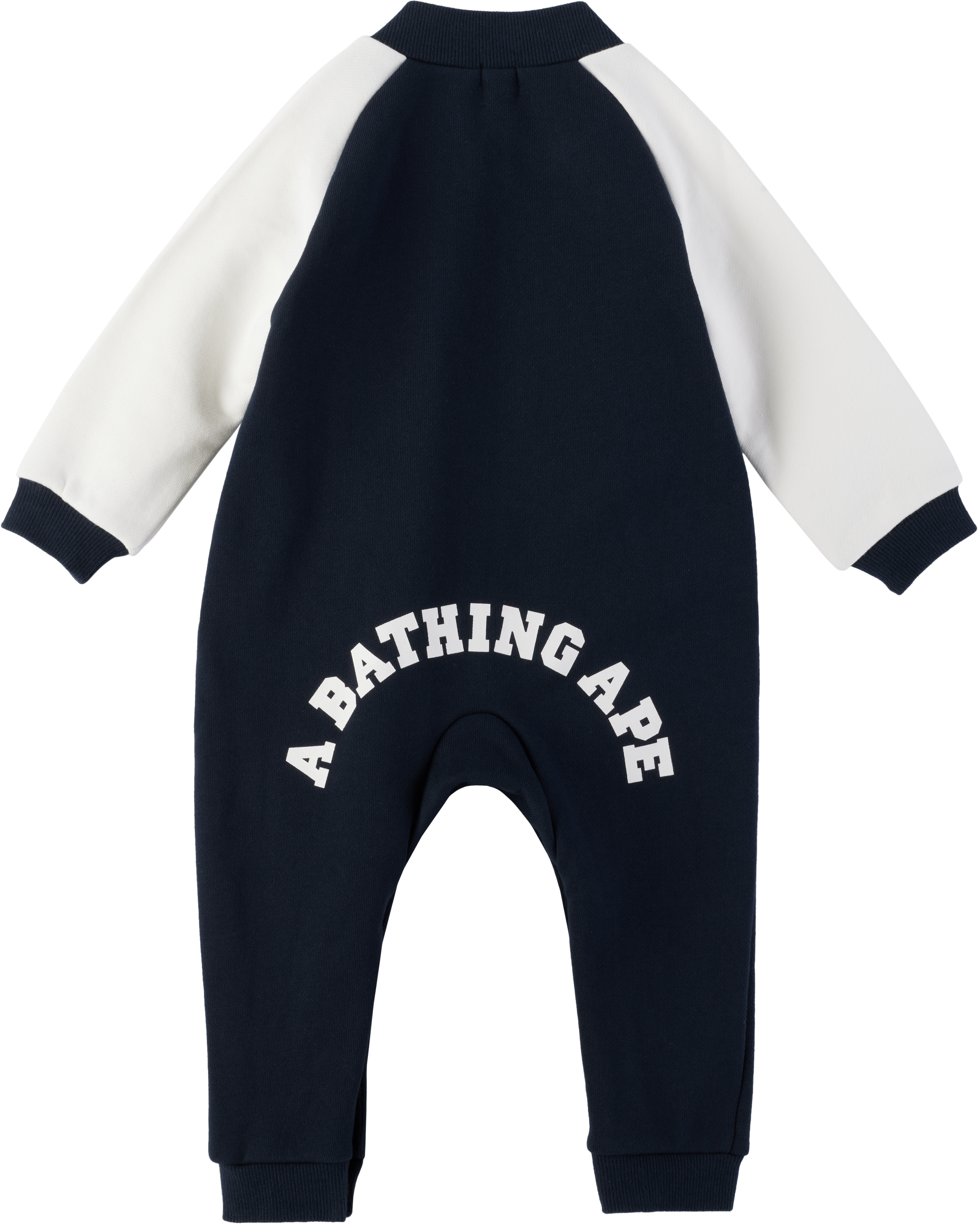 Bape Baby Navy Varsity Jumpsuit In Nvy-navy