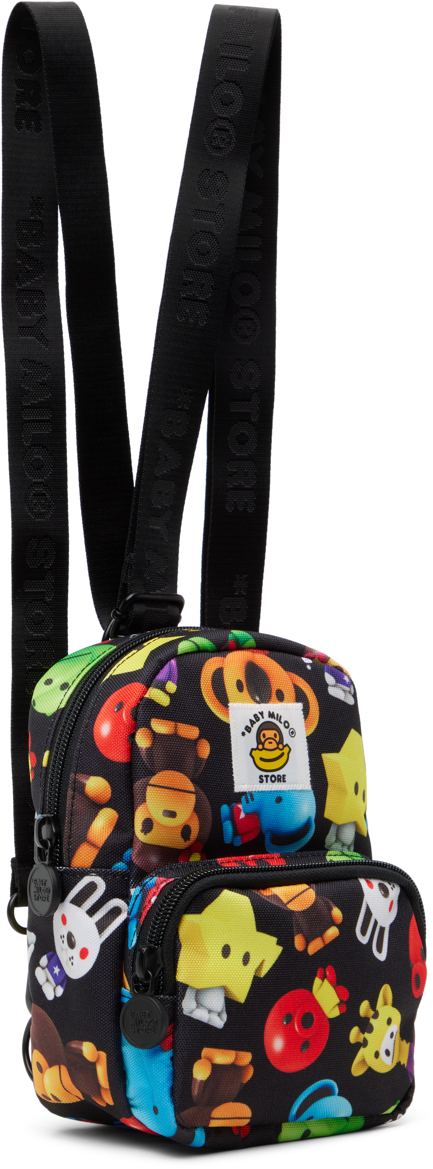 Bape Kids Black Milo 3d All Print Pattern Micro Backpack In Mlb