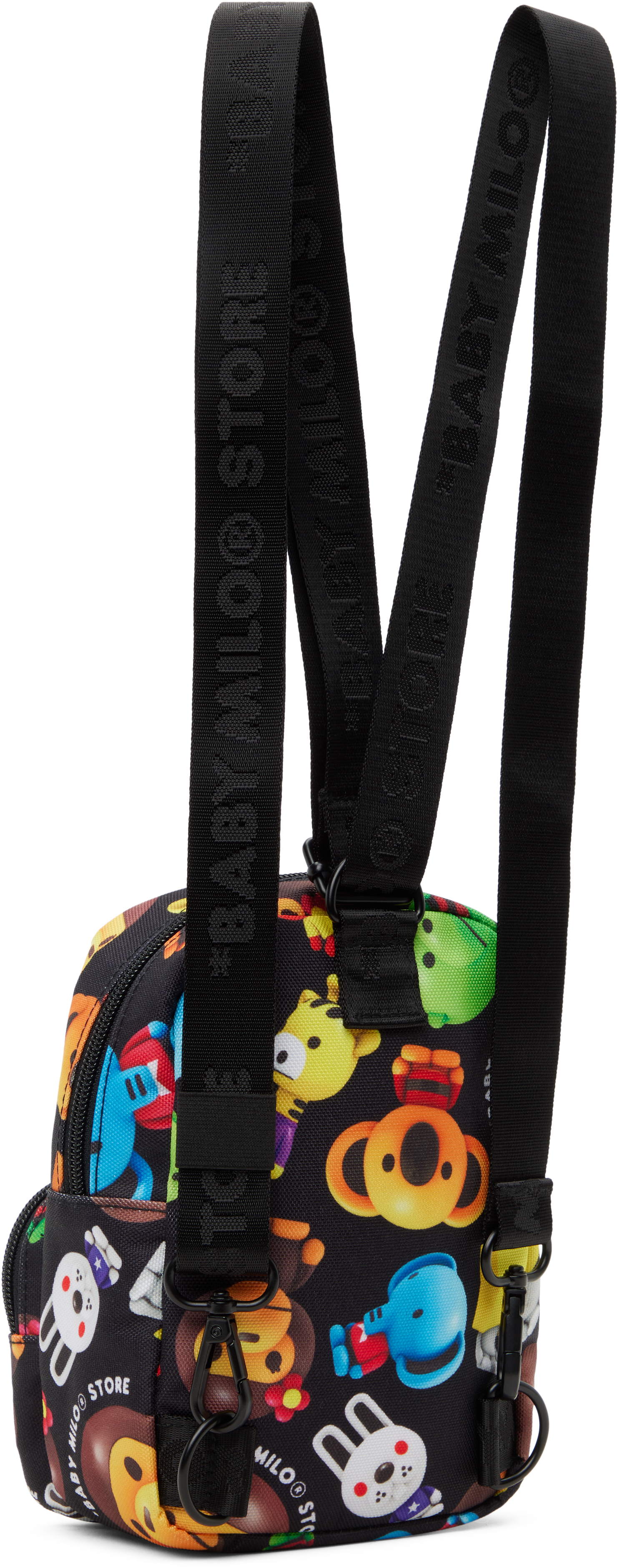Bape Kids Black Milo 3d All Print Pattern Micro Backpack In Mlb