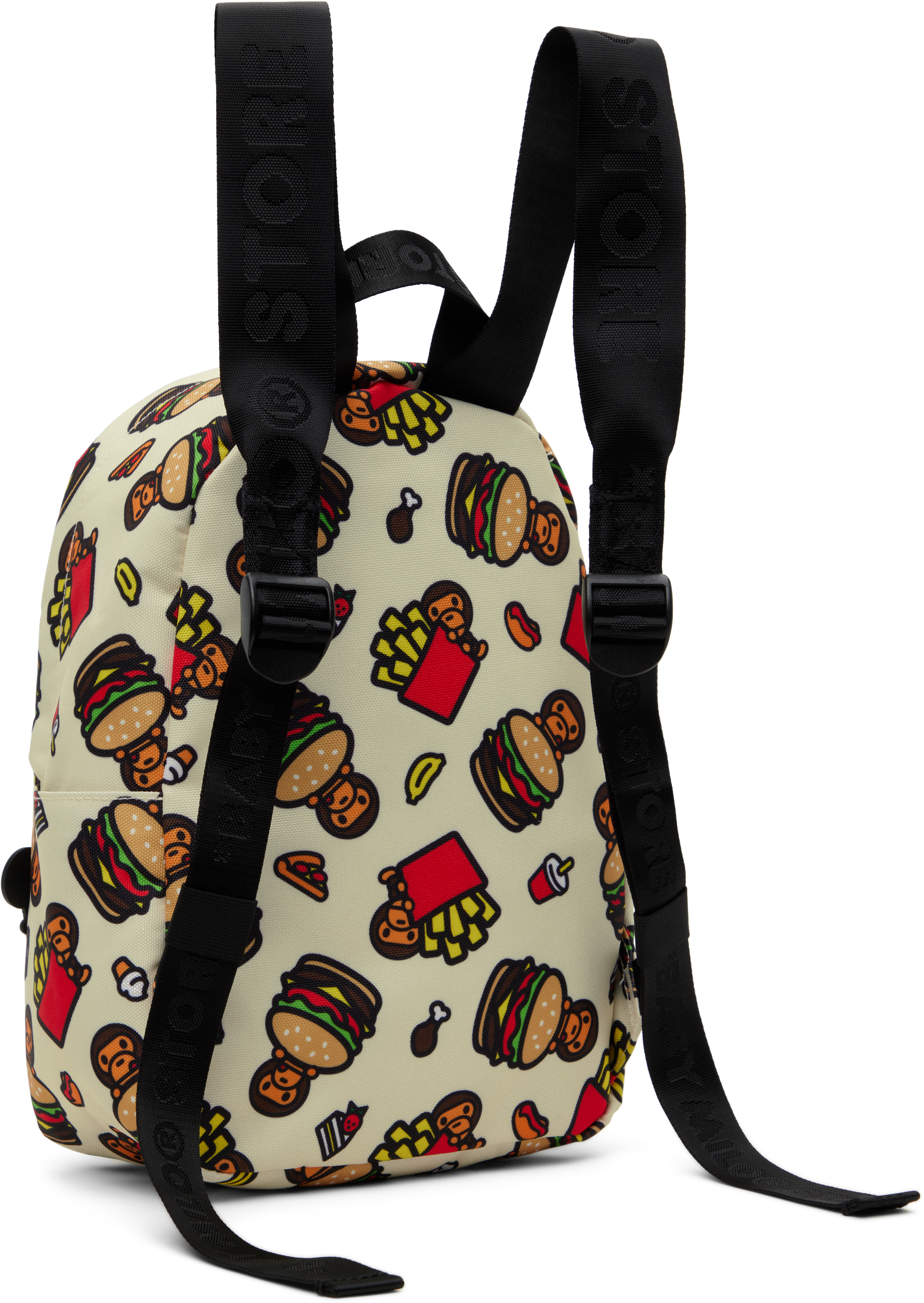 Bape Kids Off-white Fast Food All Print Pattern Mini Backpack In Ivp
