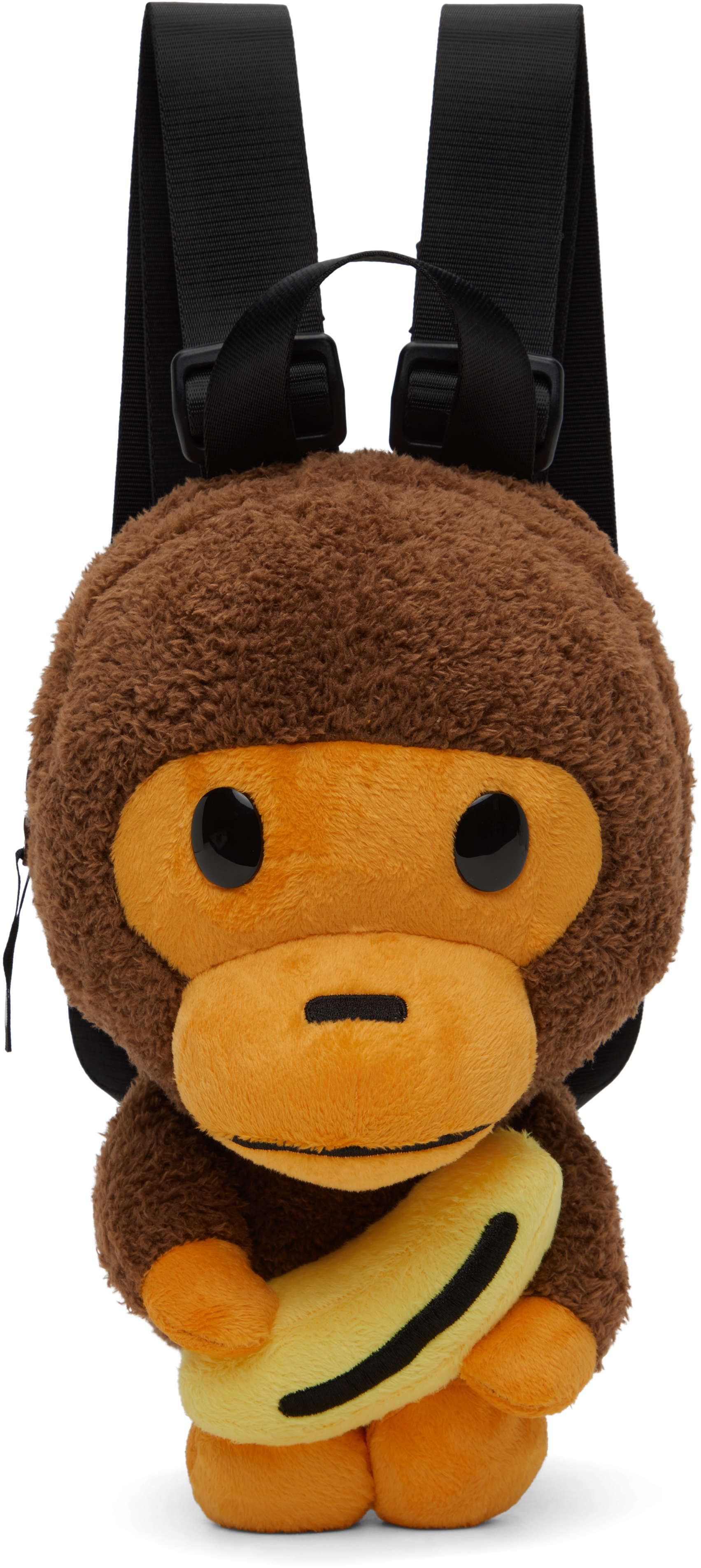 Bape Kids Brown Baby Milo Banana Plush Doll Backpack In Brw