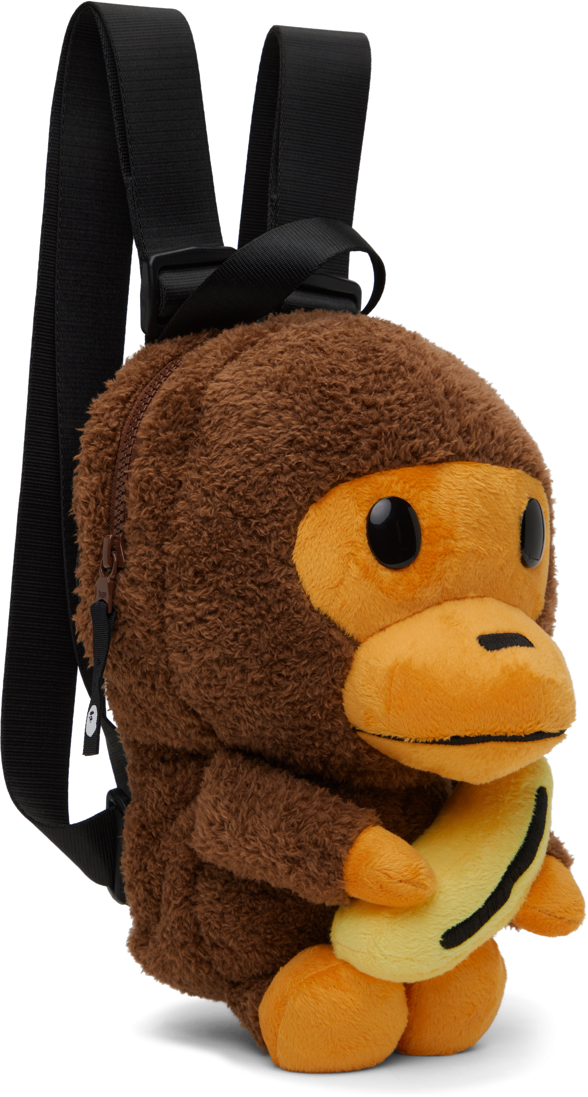 Bape Kids Brown Baby Milo Banana Plush Doll Backpack In Brw