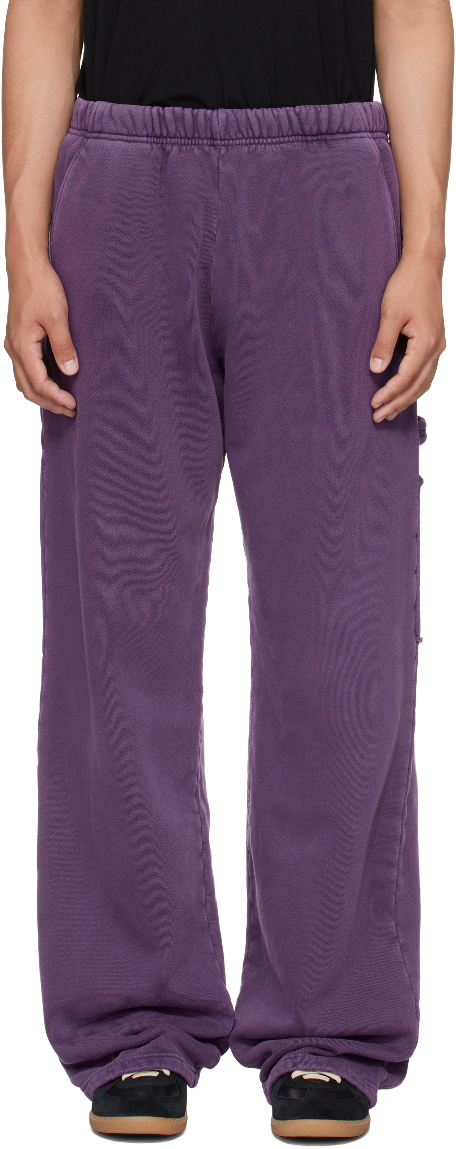 Les Tien Purple Heavyweight Utility Puddle Sweatpants