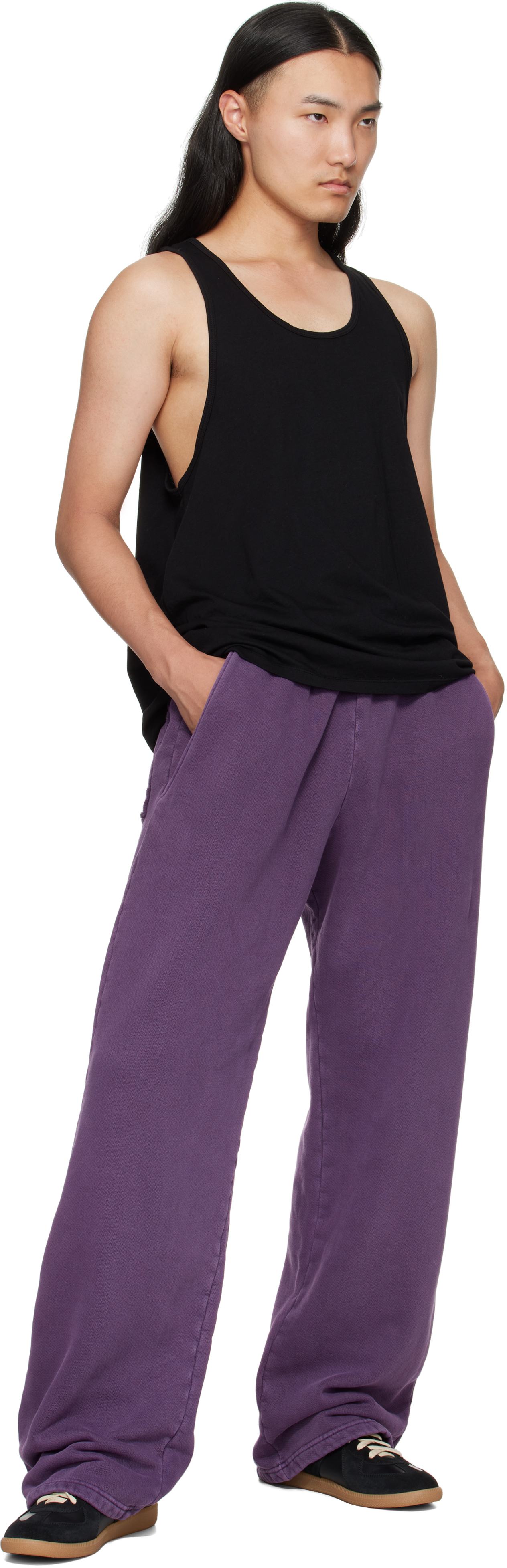Les Tien Purple Heavyweight Utility Puddle Sweatpants
