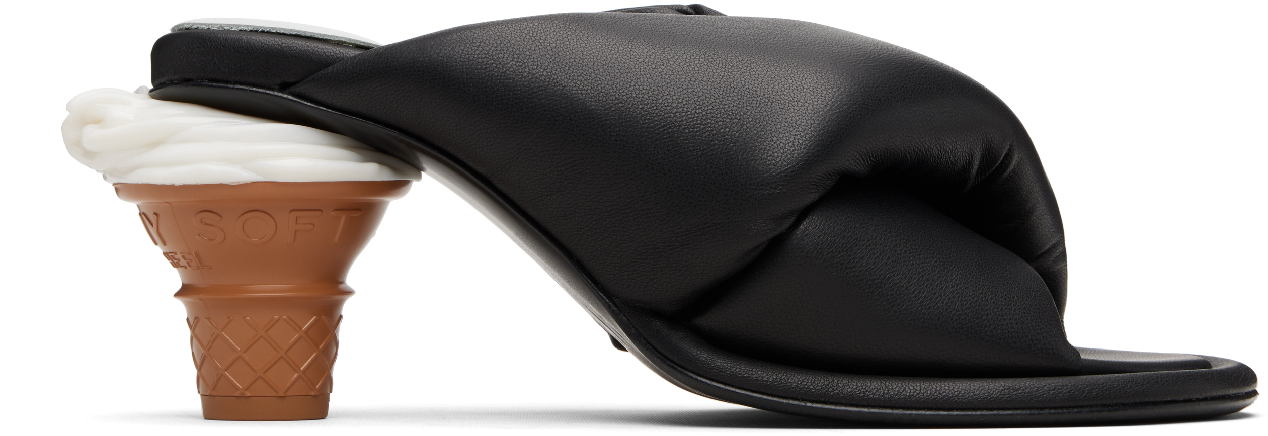 Maison MIHARA YASUHIROのブラック Soft Serve Heel パファー ヒール