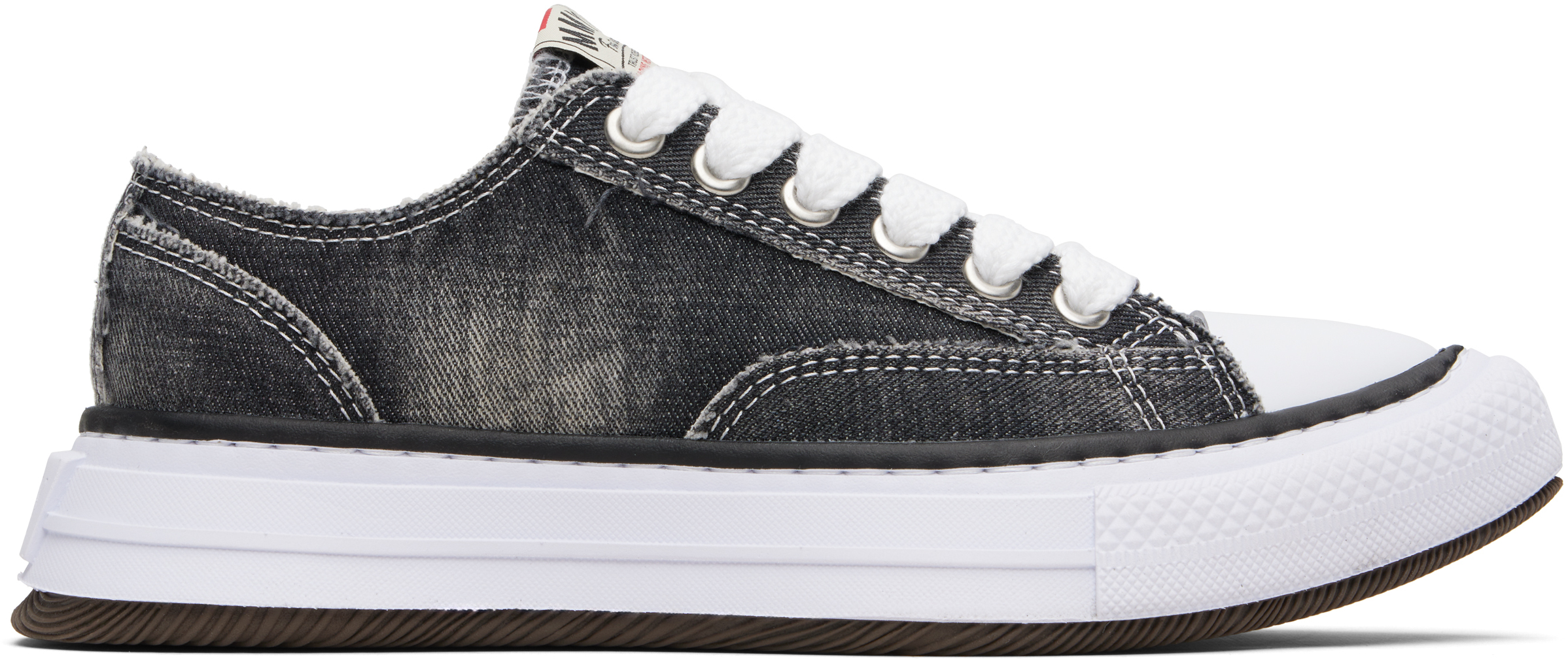 Maison MIHARA YASUHIROのブラック Yucca OG Sole ブリーチウォッシュ 