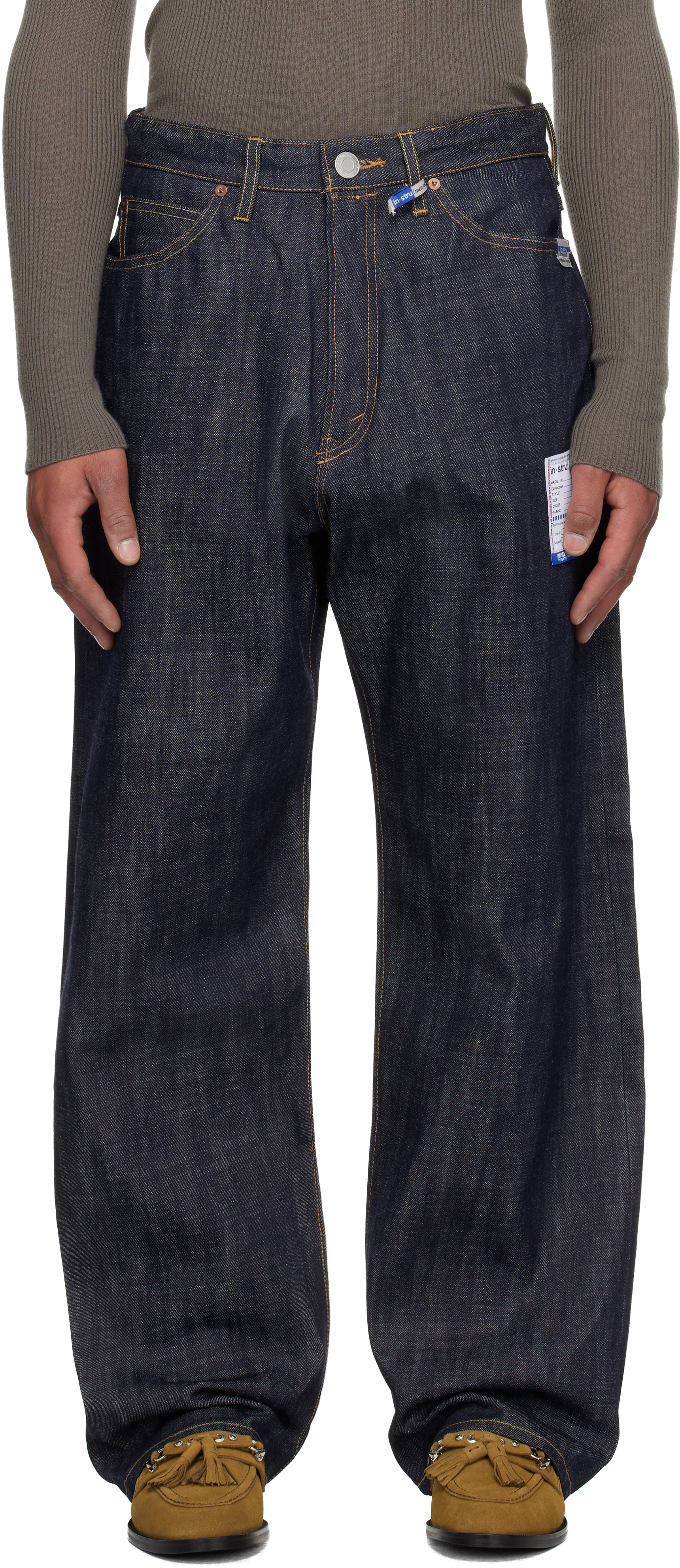 Maison MIHARA YASUHIROのネイビー セルビッジ バギージーンズがセール中