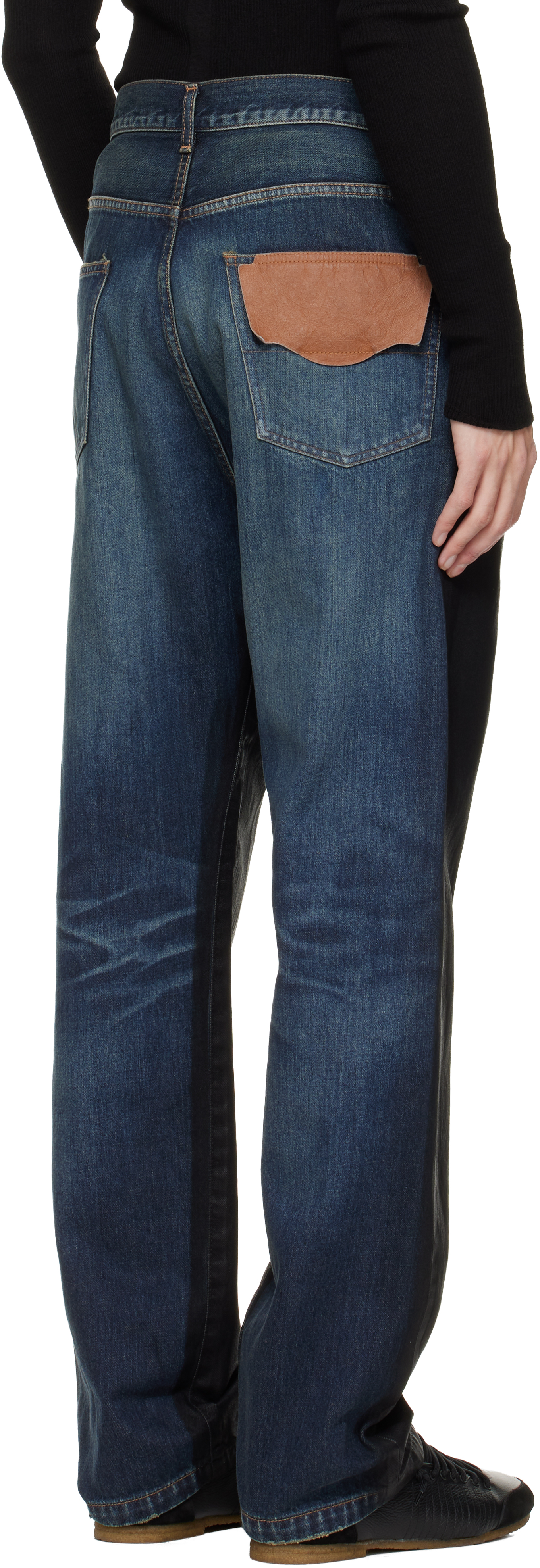 Miharayasuhiro Black & Blue Front Coated Denim Jeans In Purple