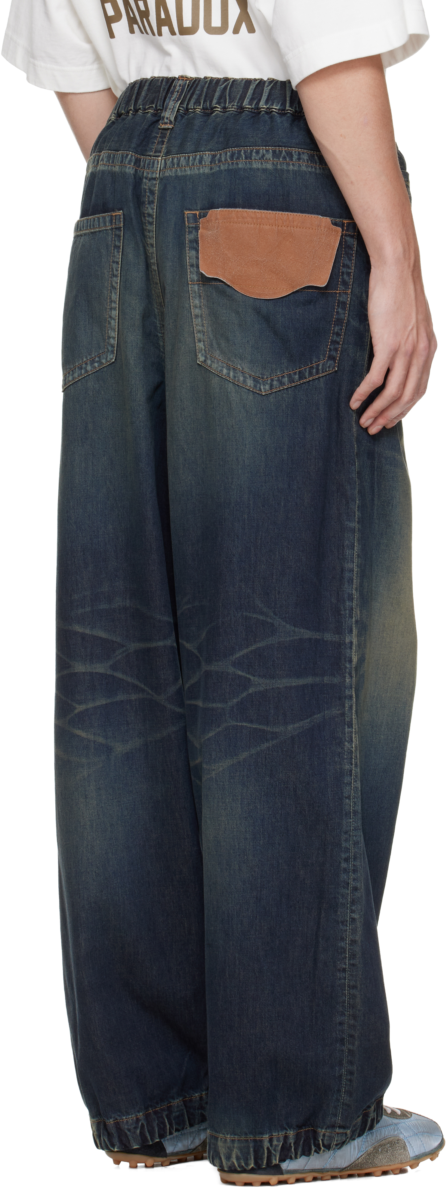 Miharayasuhiro Blue Light Denim Wide Jeans In Purple