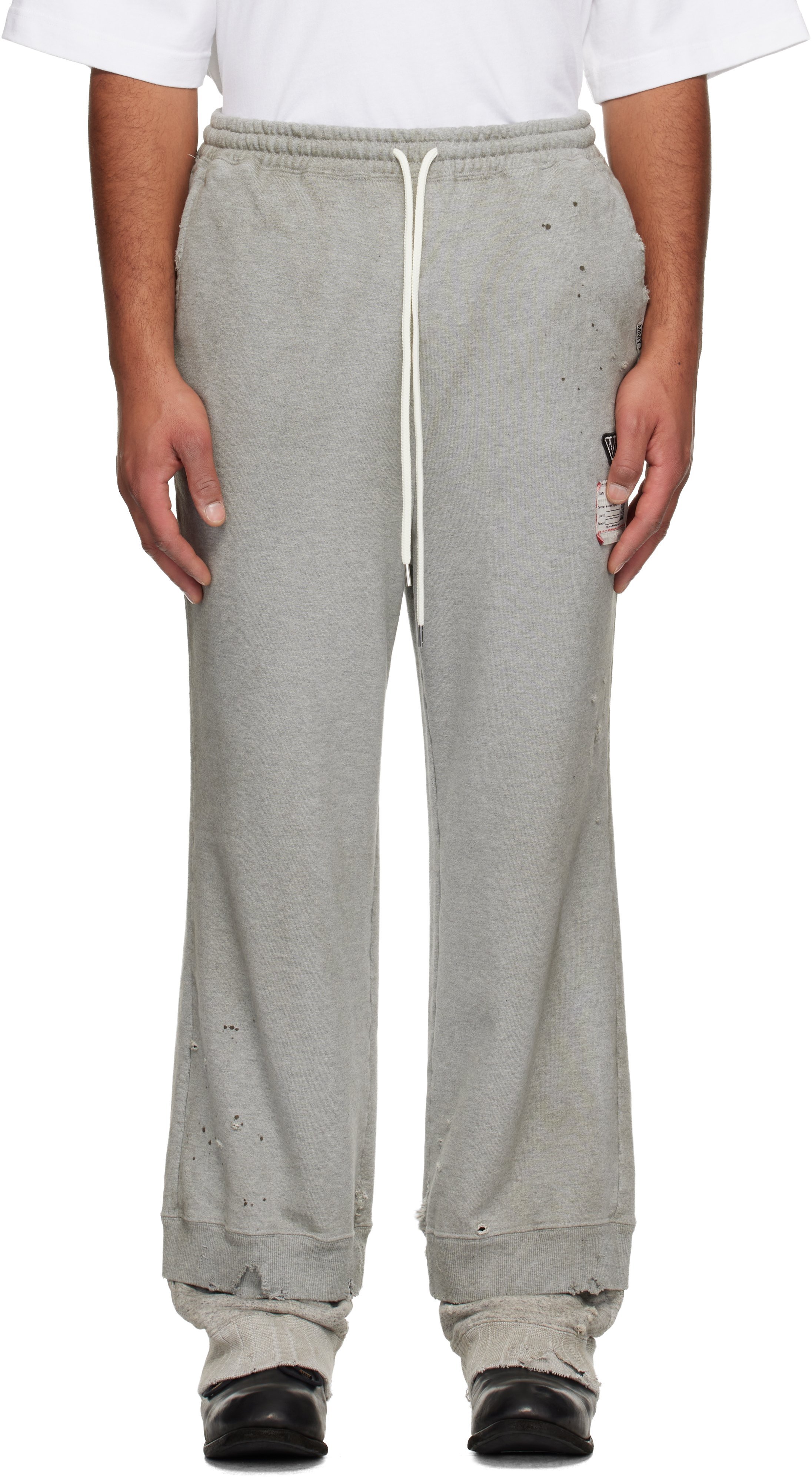 Miharayasuhiro Gray Layered Sweatpants In Gray