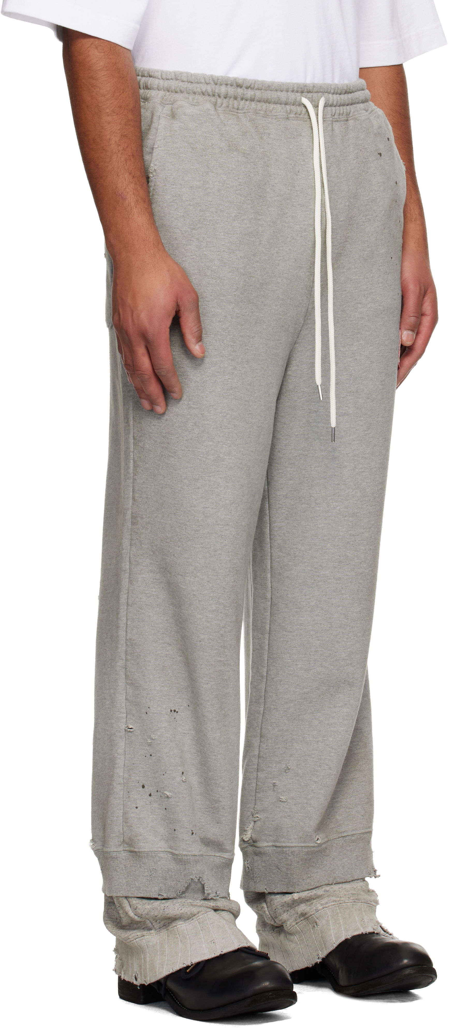 Miharayasuhiro Gray Layered Sweatpants In Gray