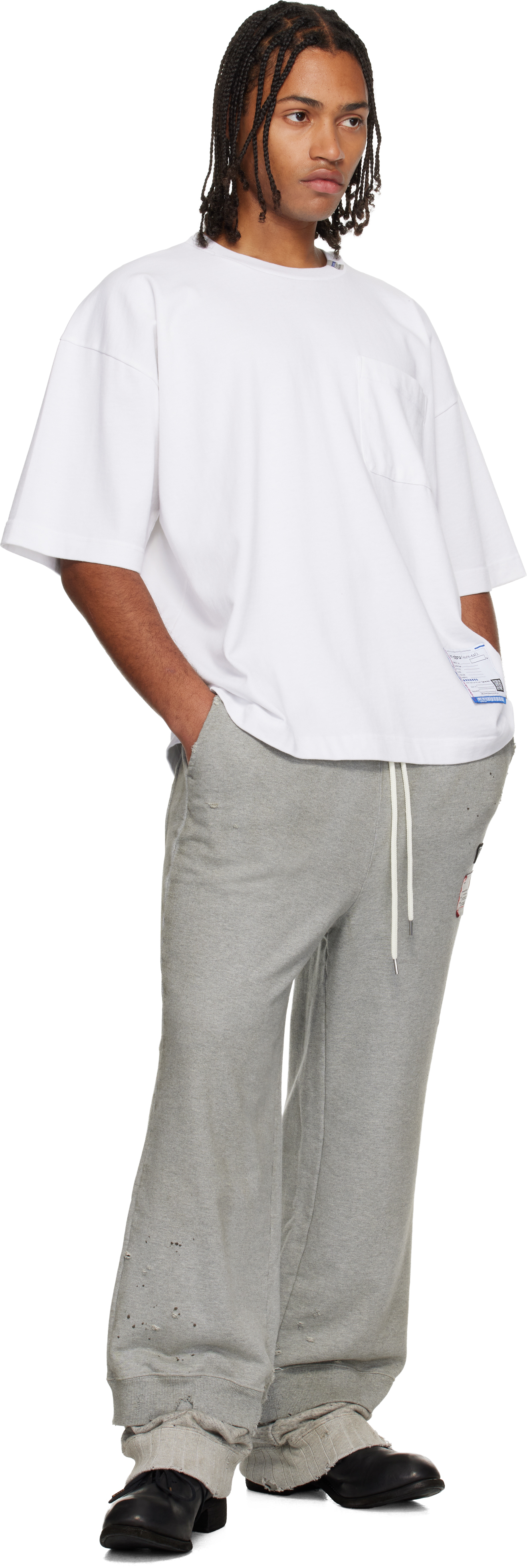 Miharayasuhiro Gray Layered Sweatpants In Gray