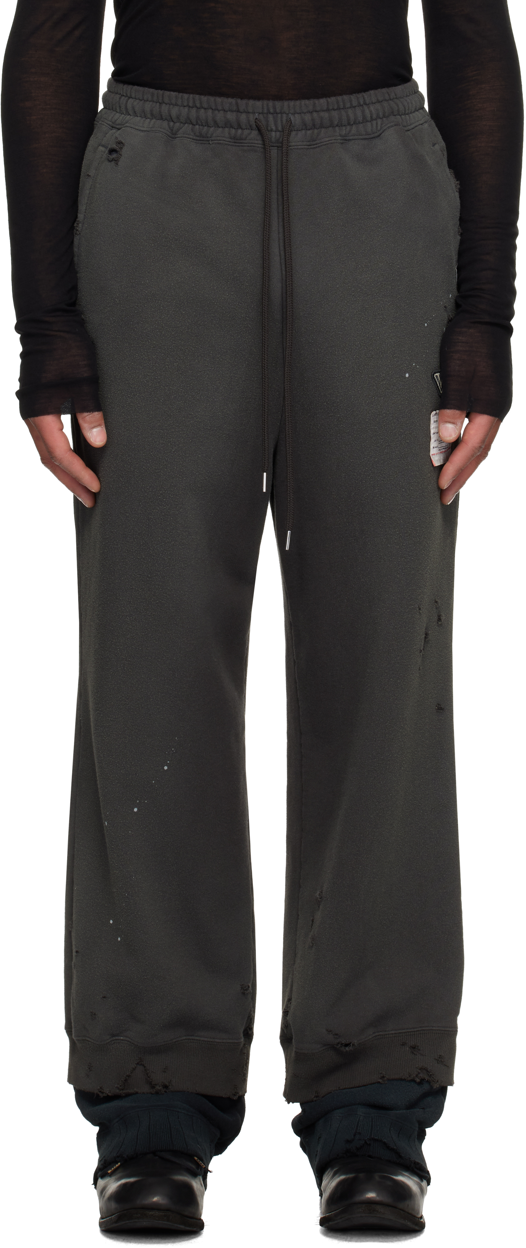 Miharayasuhiro Black Layered Sweatpants In Black