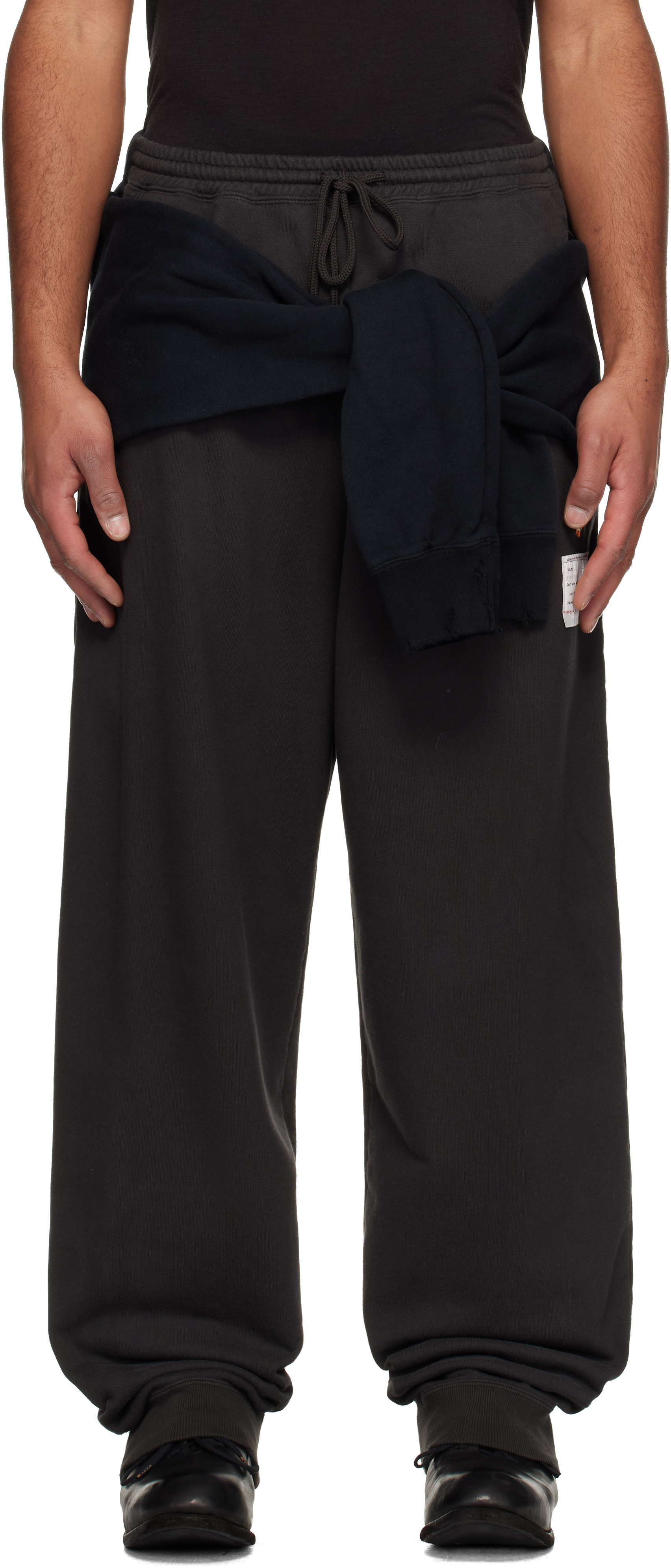 Black Sweatshirt Combined Sweatpants by Maison MIHARA YASUHIRO on Sale