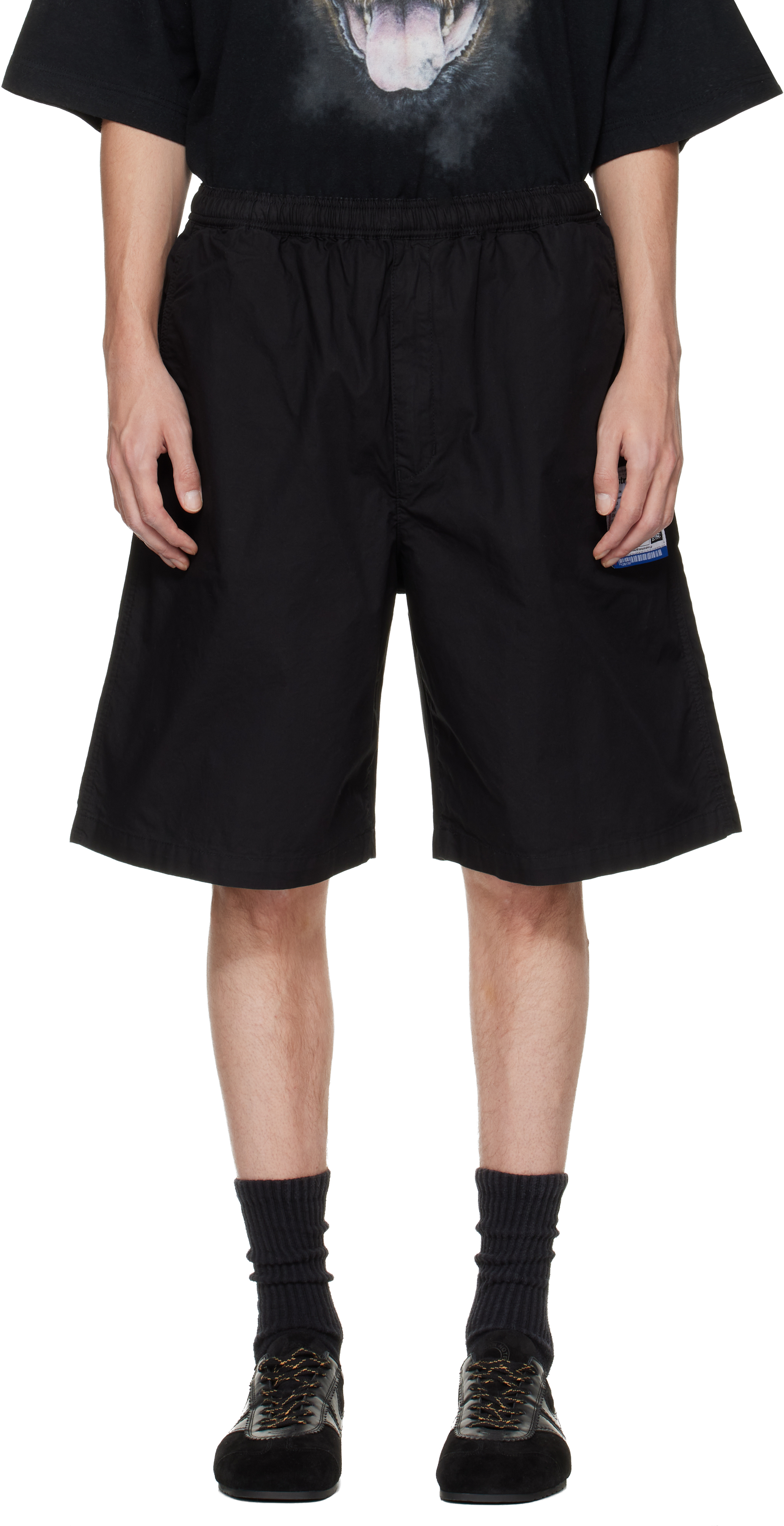 Maison MIHARA YASUHIROのブラック Typewriter Cloth ショートパンツが