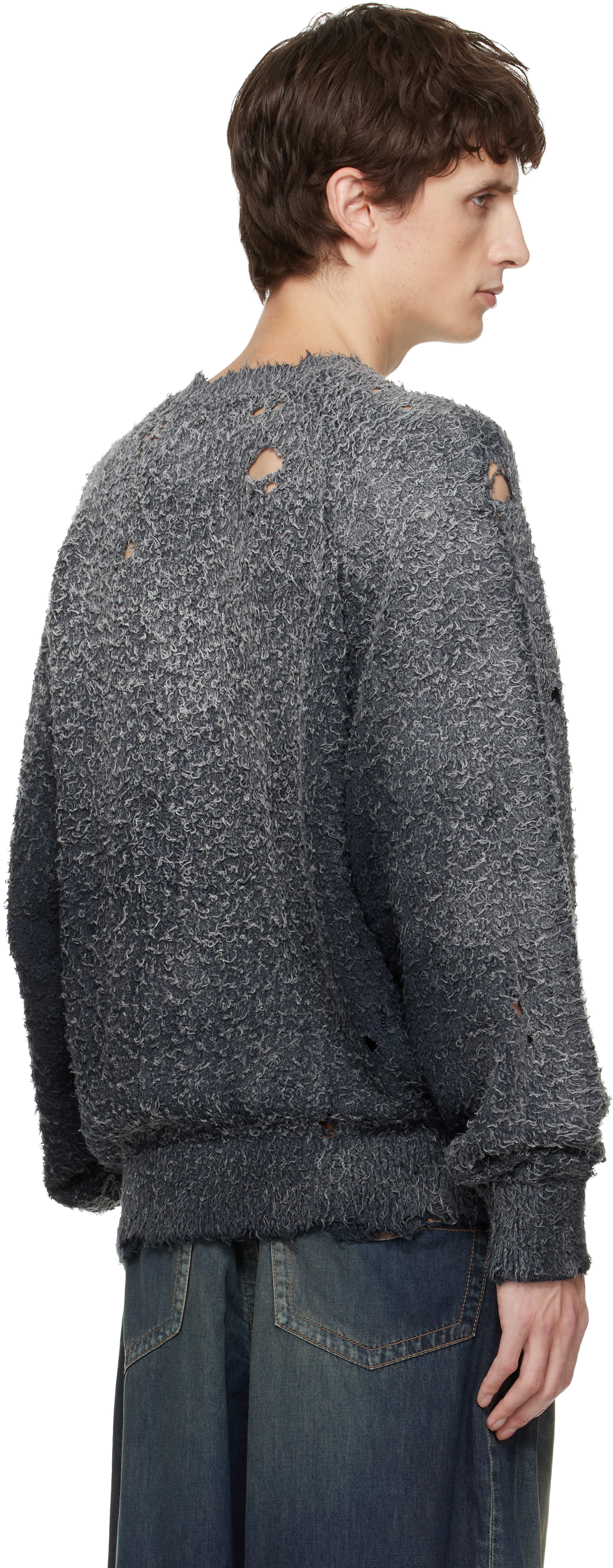 Miharayasuhiro Gray Sun Faded Like Sweater In Black