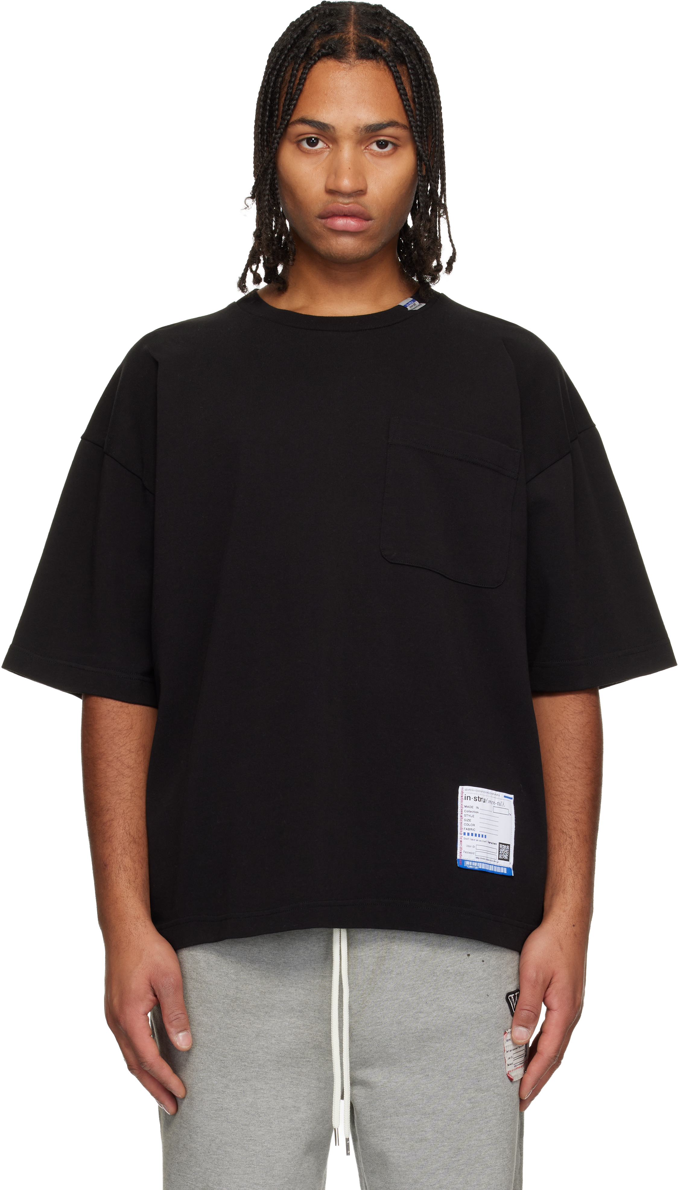 Black Heavy Weight Jersey Half-Sleeve T-shirt by Maison MIHARA