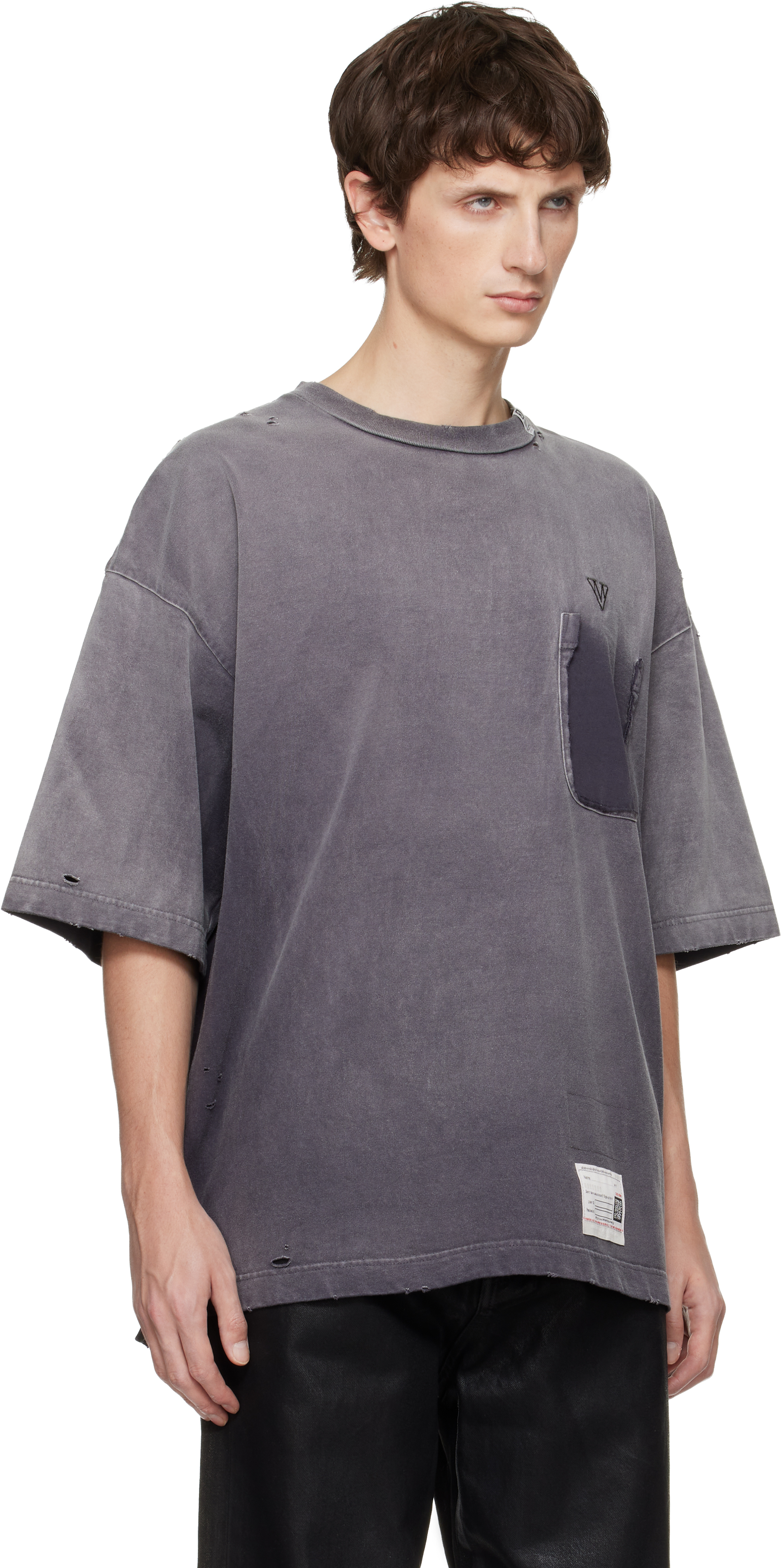 Miharayasuhiro Black Sun Faded Like T-shirt In Gray