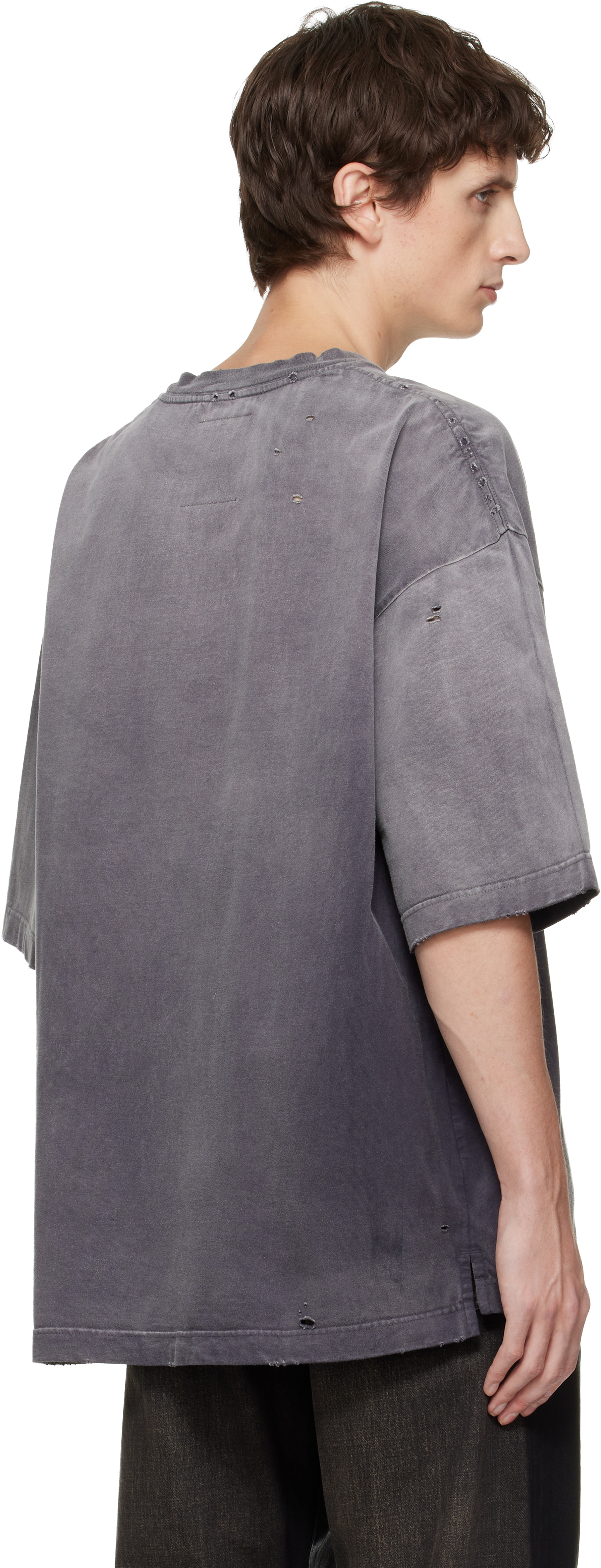 Miharayasuhiro Black Sun Faded Like T-shirt In Gray