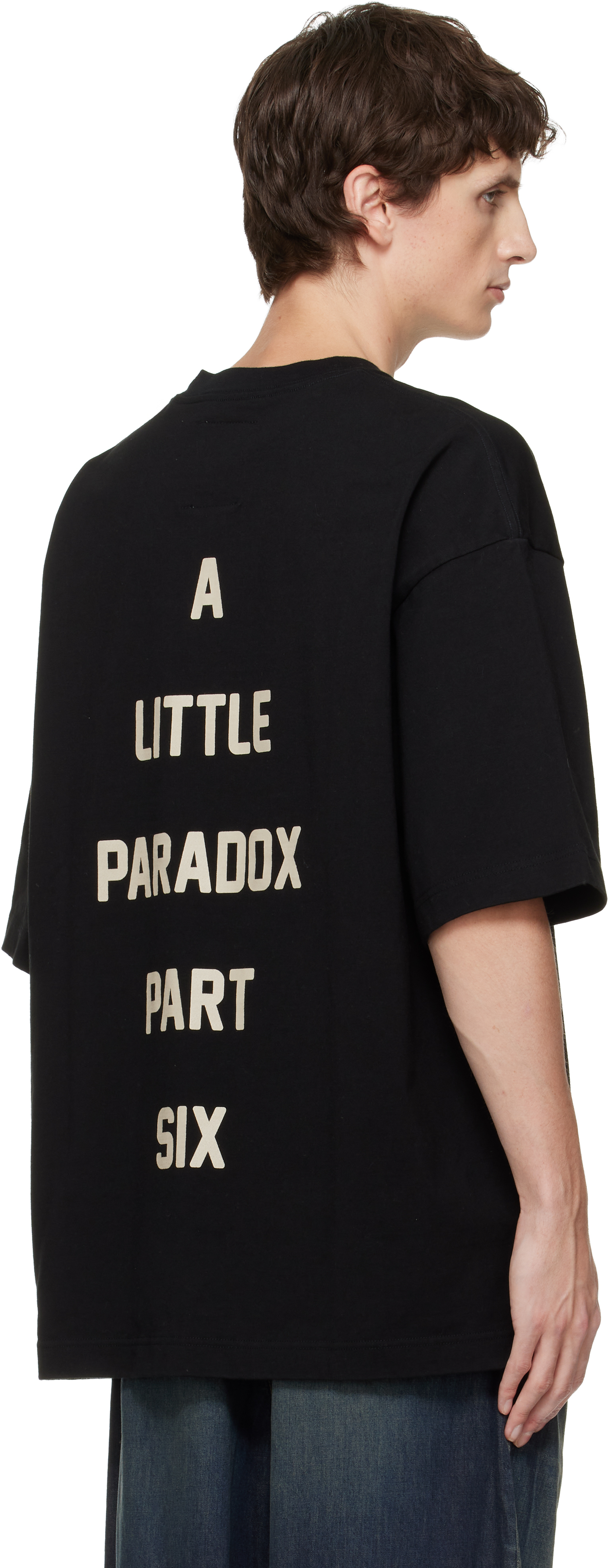 Miharayasuhiro Black Cat Printed T-shirt In Black