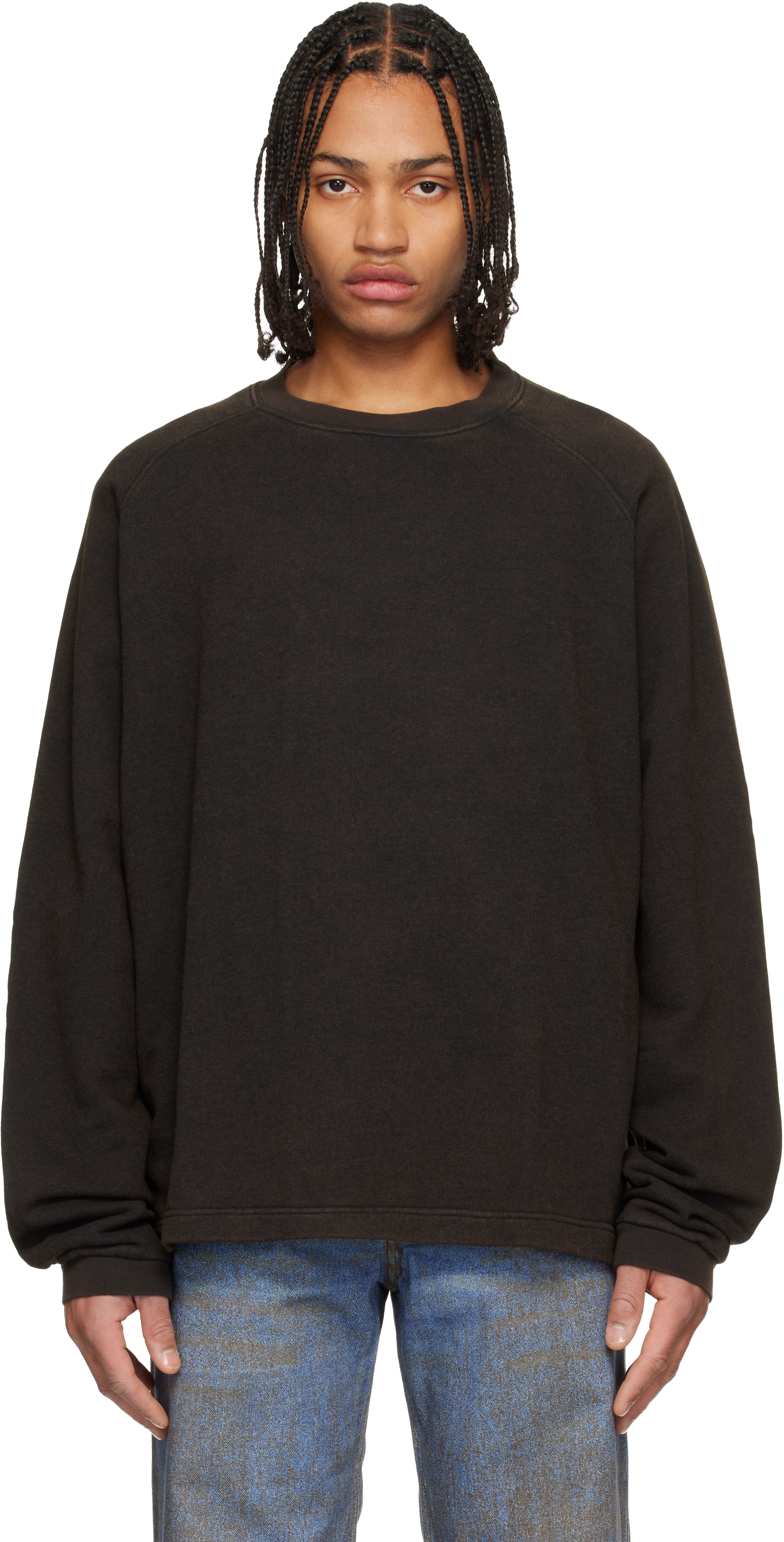 Camperlab Black Boxy Crewneck Sweatshirt In Black