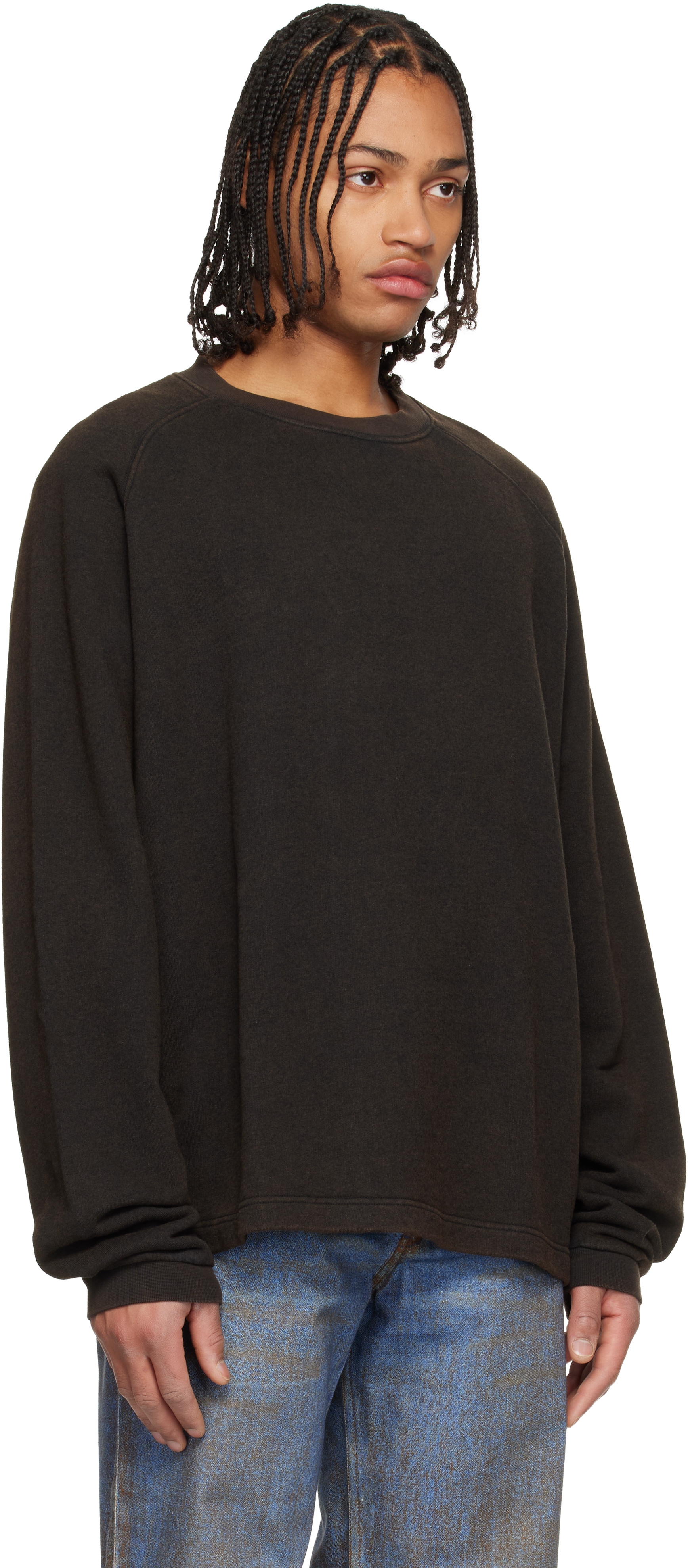 Camperlab Black Boxy Crewneck Sweatshirt In Black