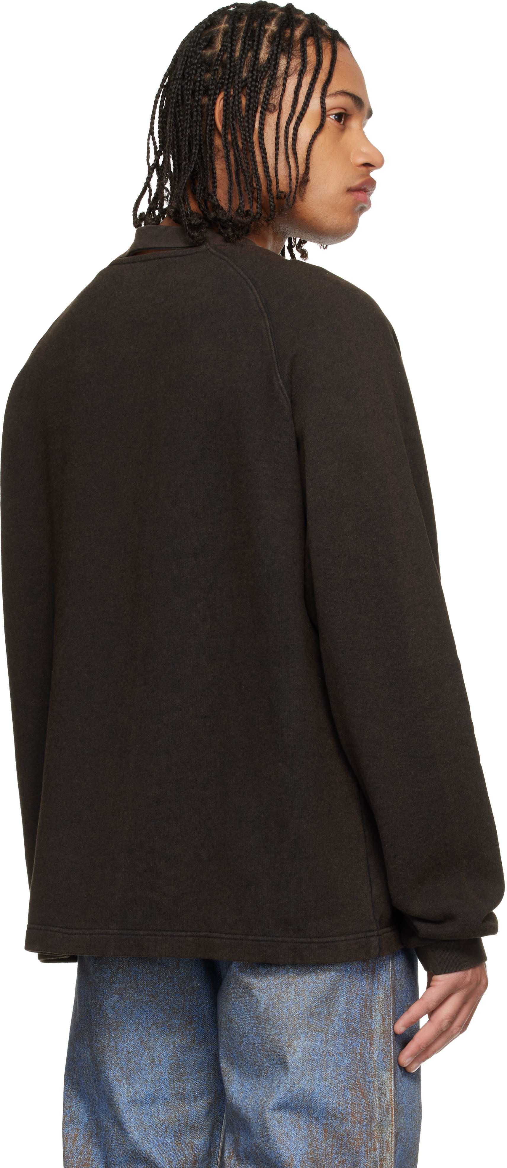 Camperlab Black Boxy Crewneck Sweatshirt In Black