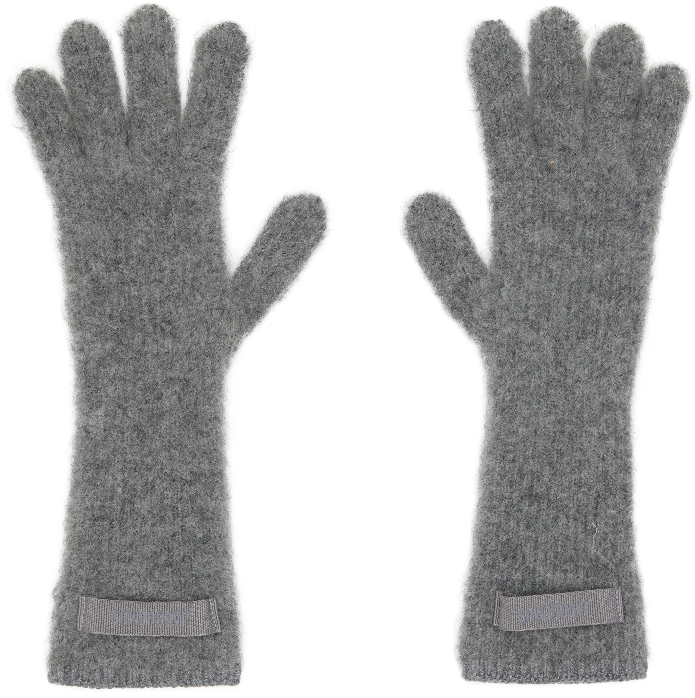 Jacquemus Les Gants Gros Grain Alpaca Blend Gloves In Gray