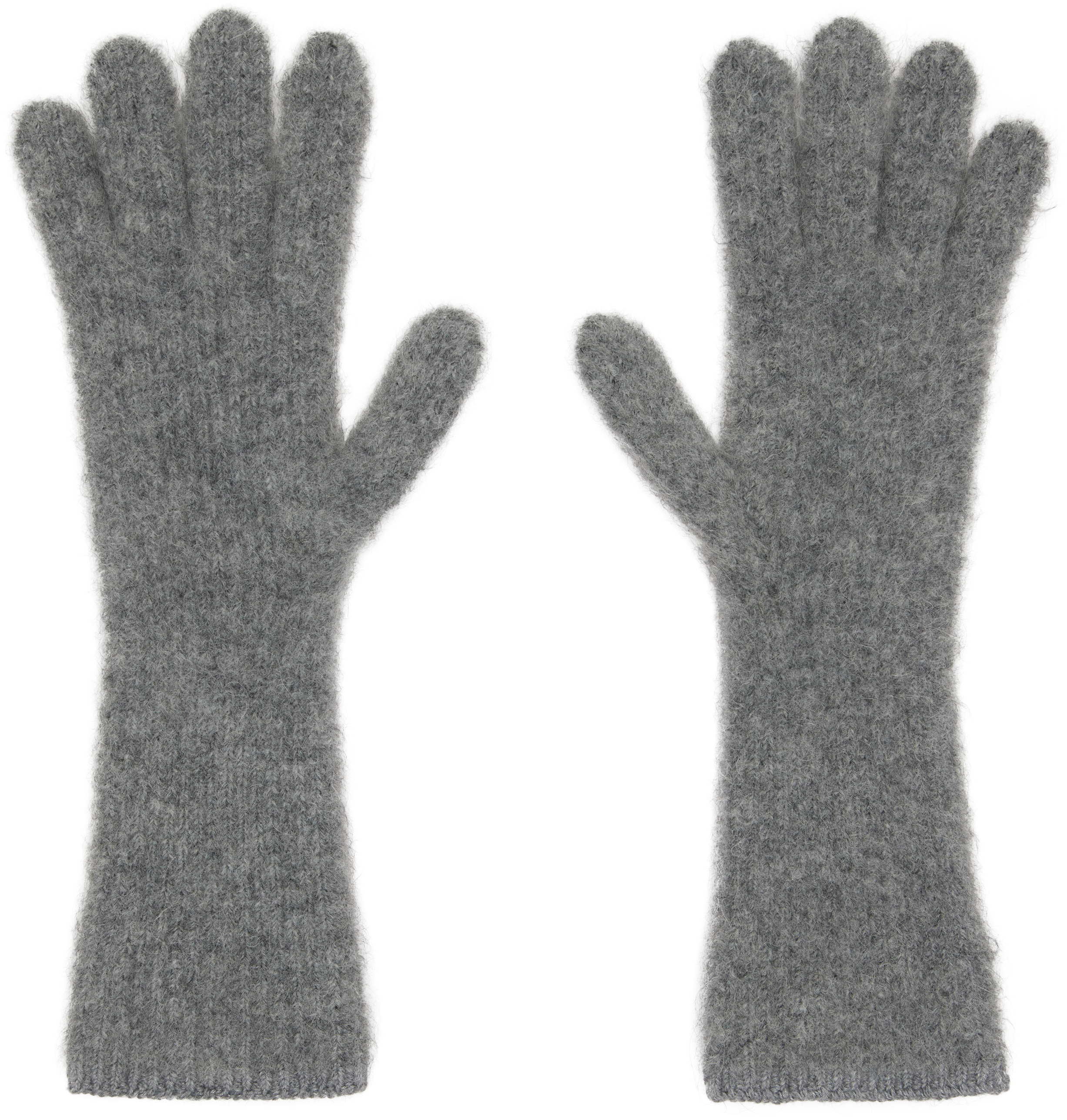 Jacquemus Les Gants Gros Grain Alpaca Blend Gloves In Gray